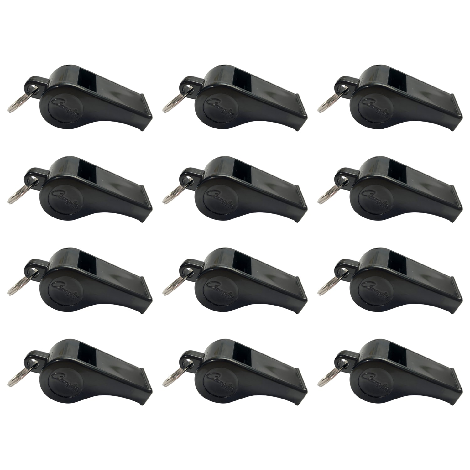 Champion Sports Plastic Whistles, 3/4inH x 2inW x 5/8inD, Black, 12 Whistles Per Pack, Set Of 3 Packs - Image 3