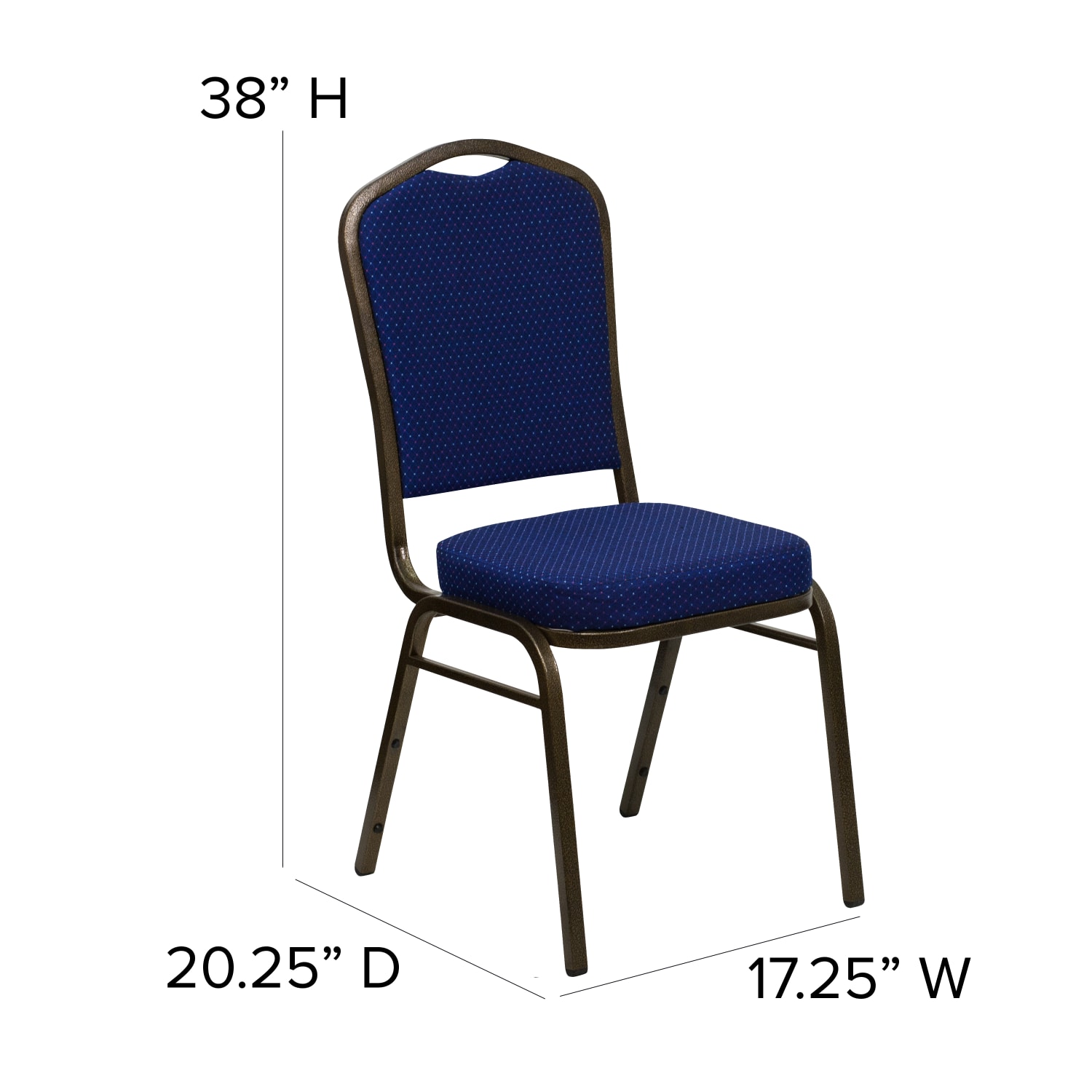 Flash Furniture HERCULES Fabric Crown-Back Stacking Banquet Chair, Navy Pattern/Gold - Image 7