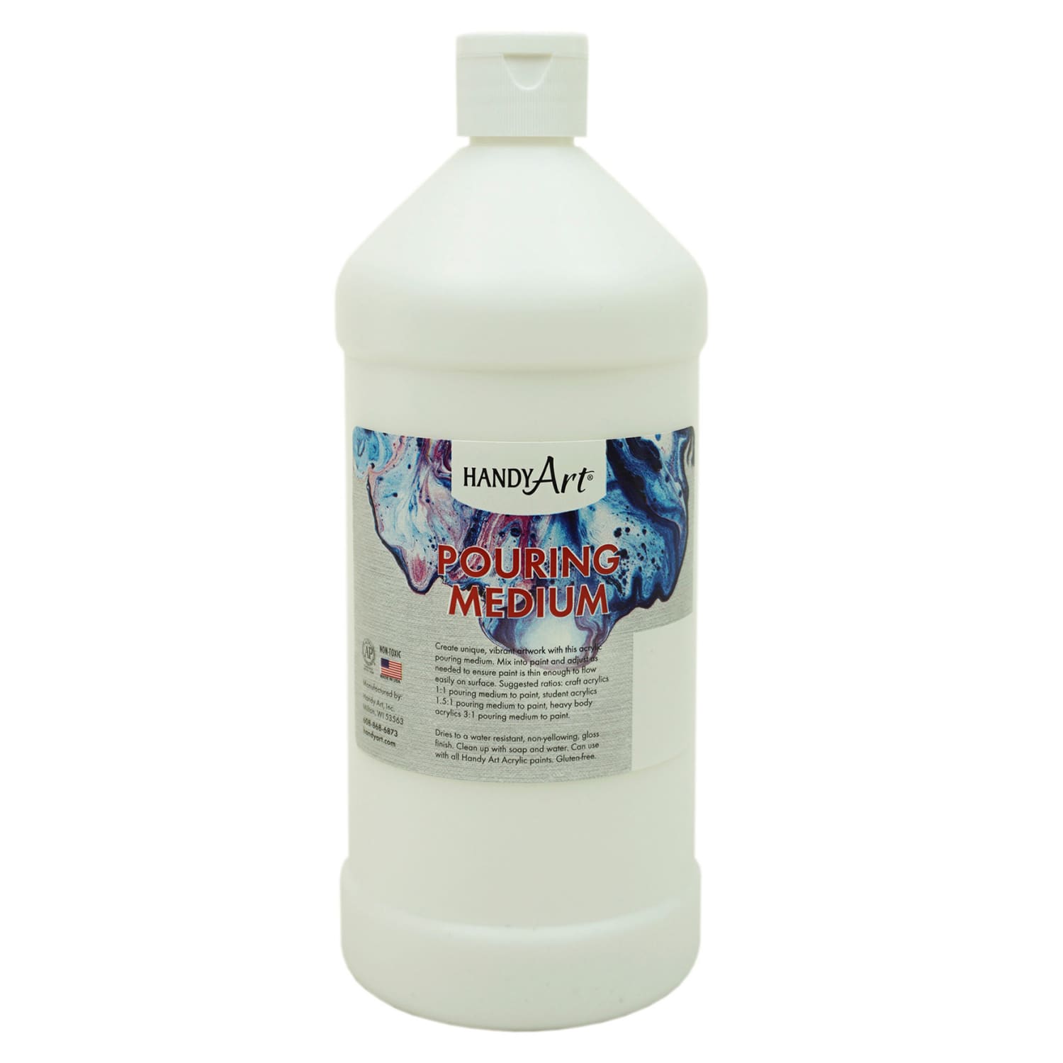 Handy Art Pouring Medium Bottles, 32 Oz, Clear, Pack of 2 Bottles - Image 3