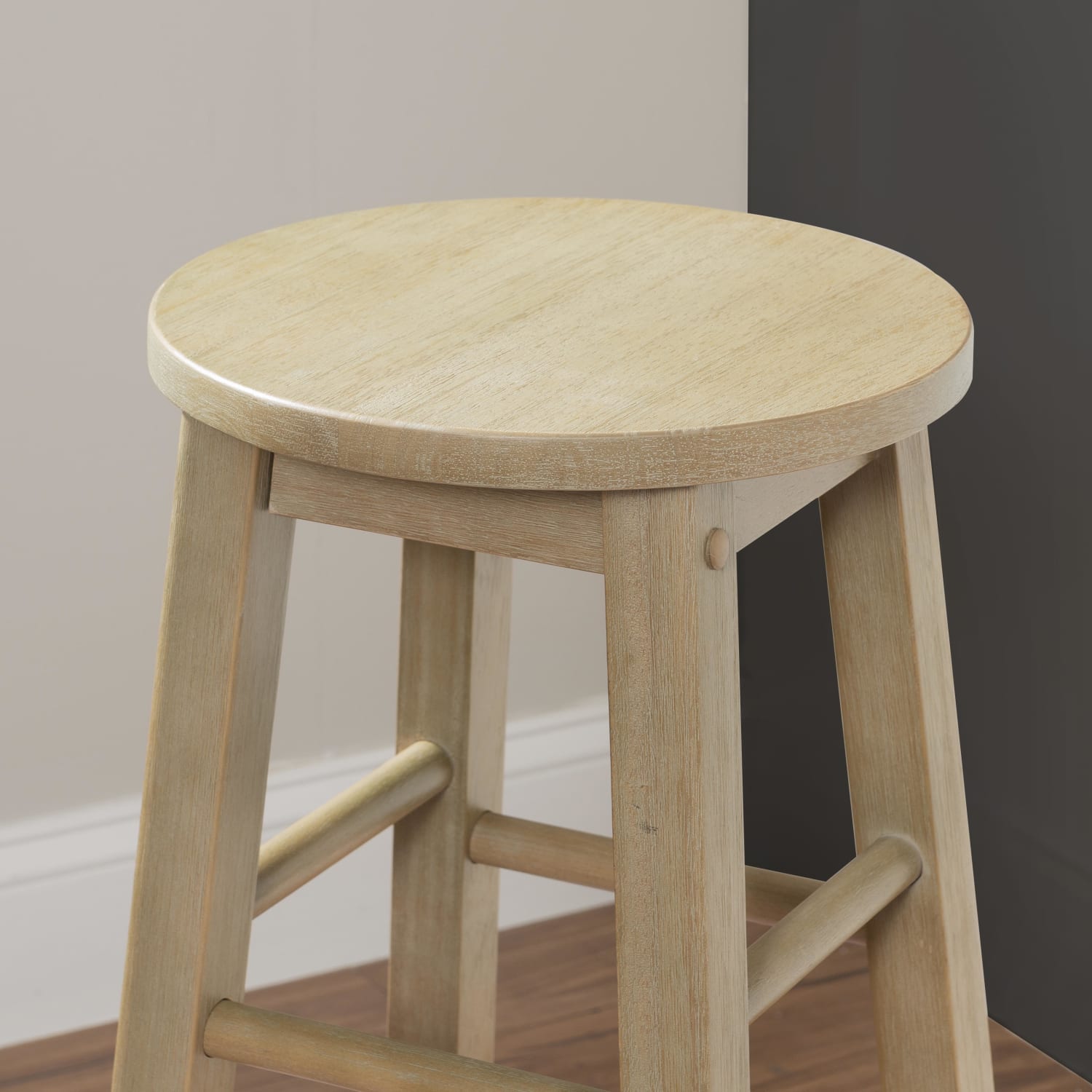 Linon Elmore Backless Bar Stool, Gray Wash - Image 4
