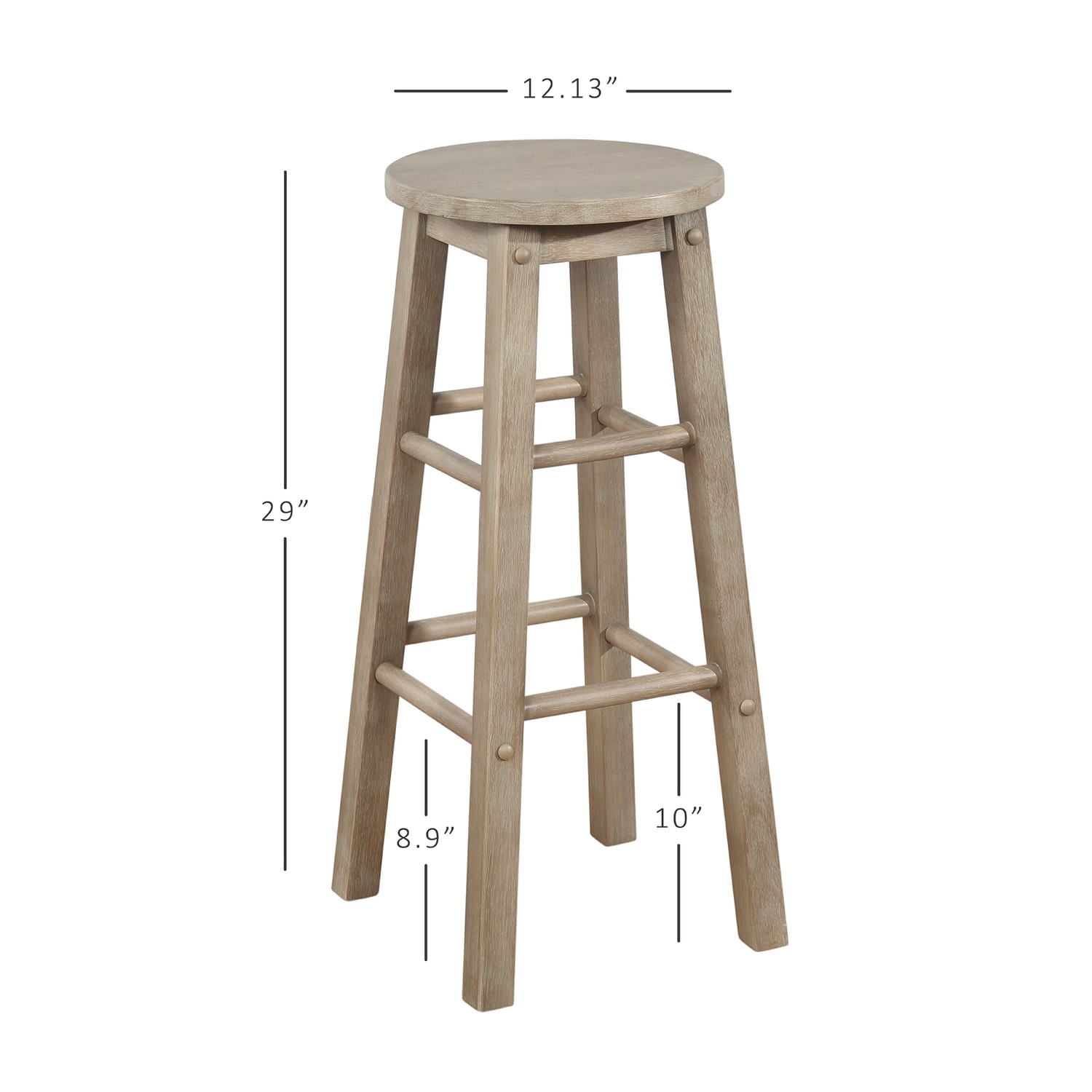 Linon Elmore Backless Bar Stool, Gray Wash - Image 5