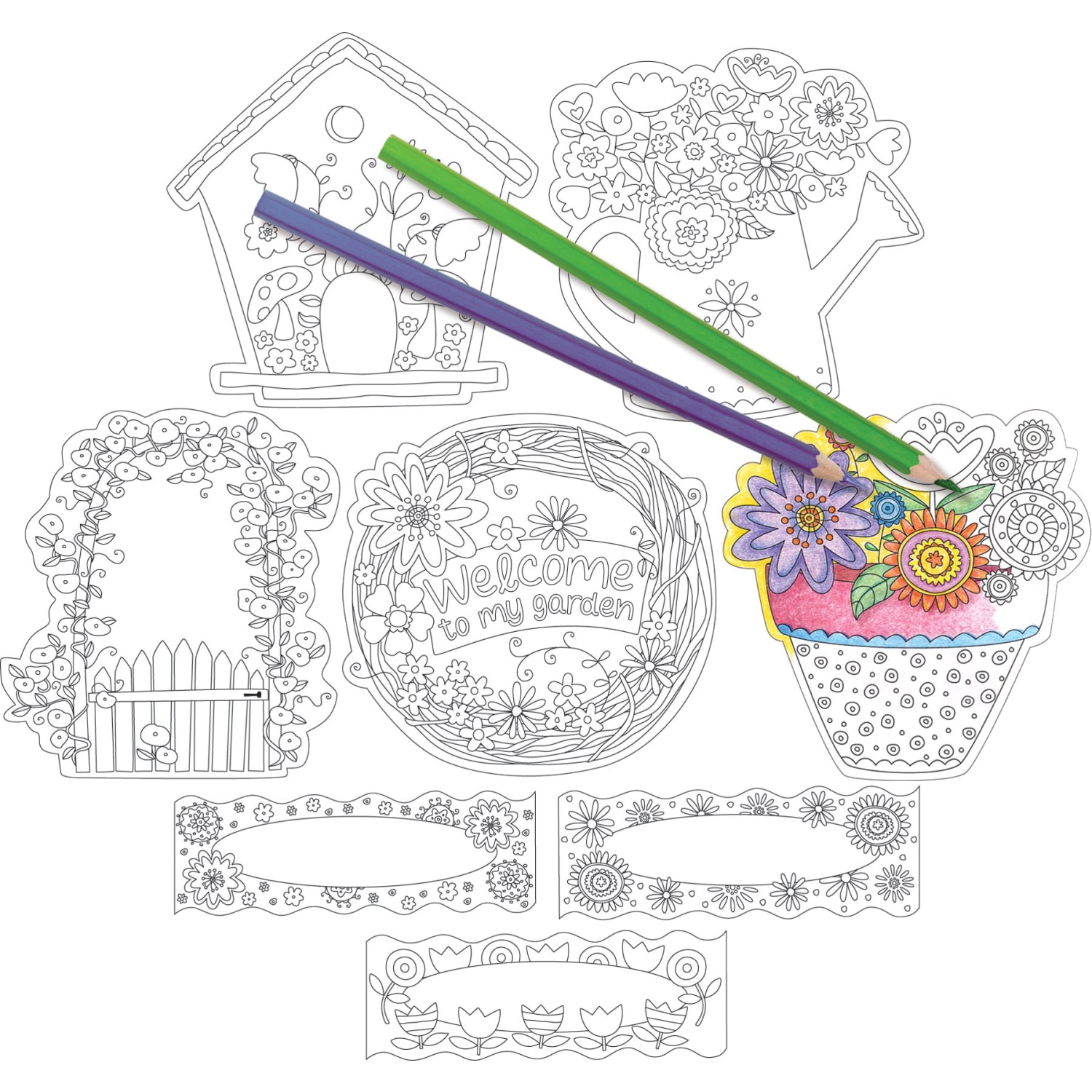 Barker Creek Double-Sided Accents, Color Me! In My Garden, Set Of 48 Accents - Image 3