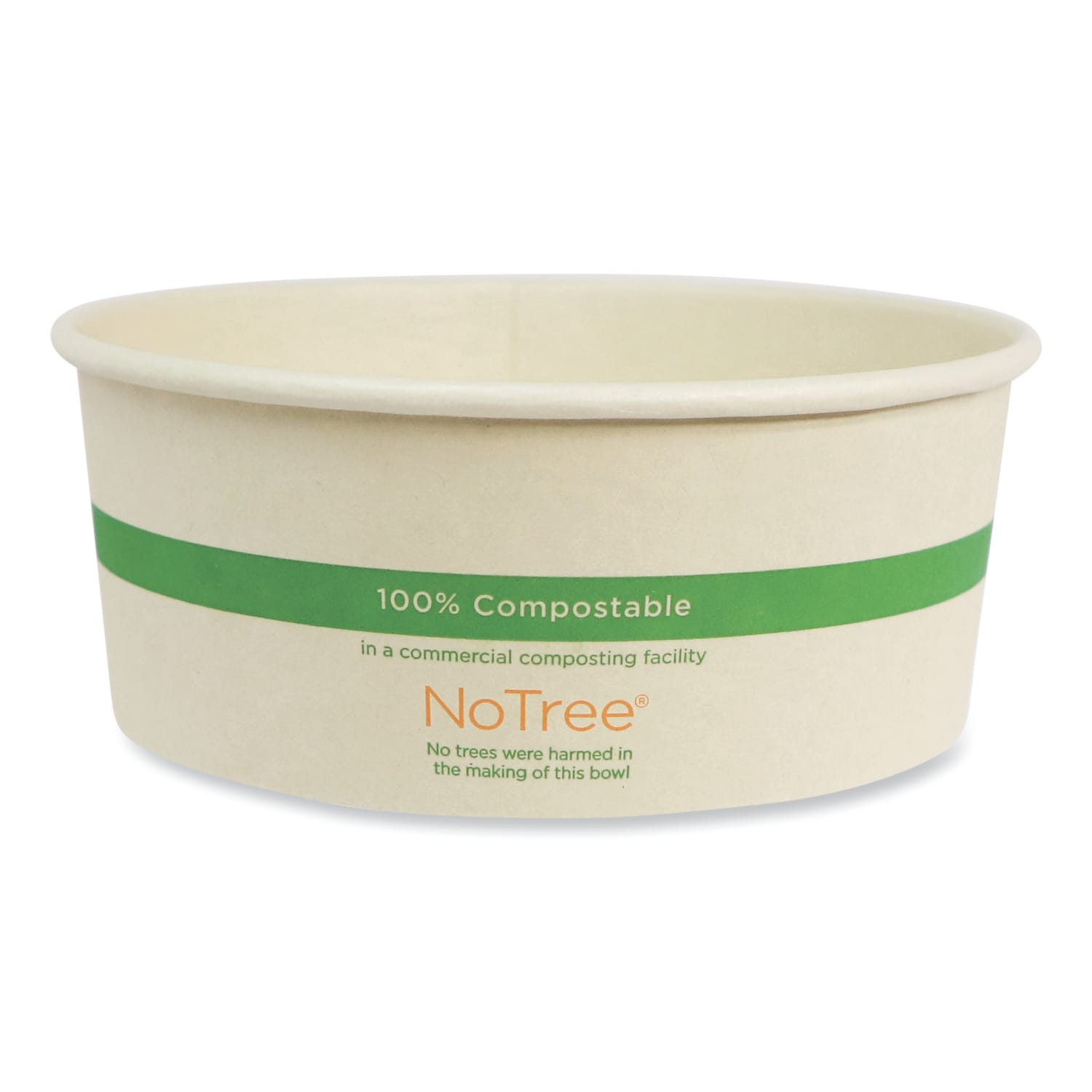 World Centric No Tree Wide Paper Bowls, 24 oz, 5.9in Diameter x 2.4in h, Natural, Sugarcane, 300/Carton