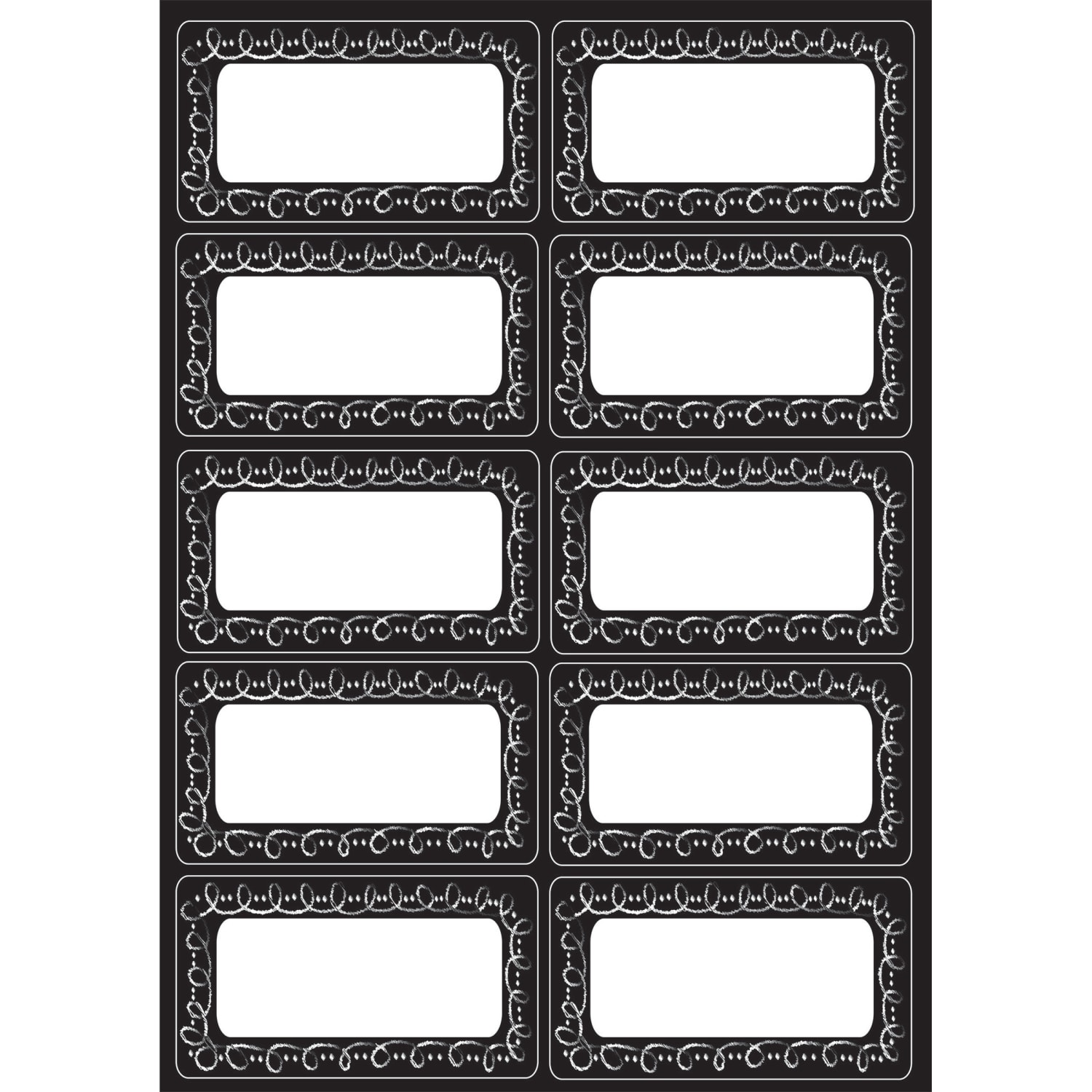 Ashley Productions Die-Cut Magnetic Chalk Loop Labels/Nameplates, 10 Per Pack, Set Of 6 Packs - Image 3