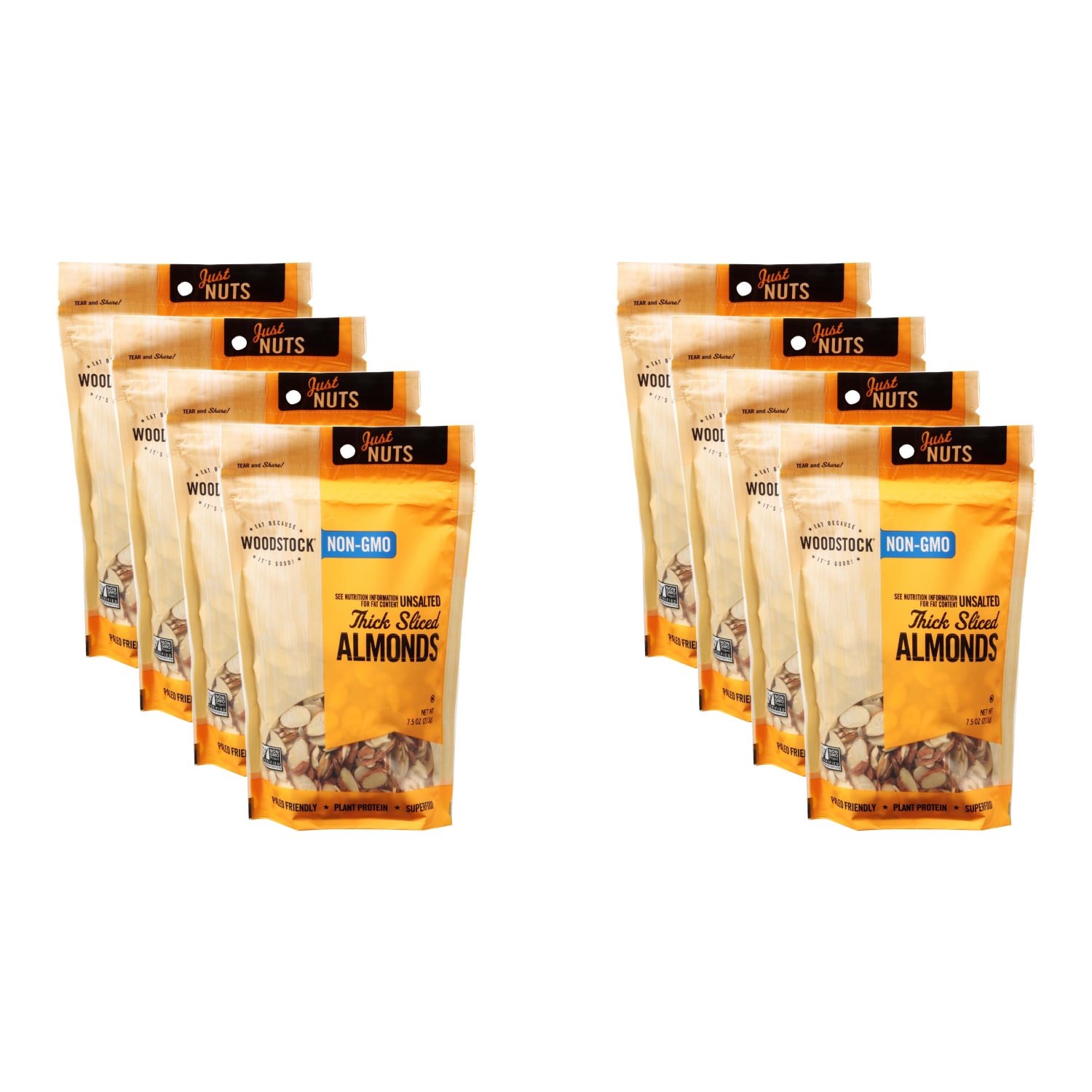 Woodstock Foods Non-GMO Almonds, Thick Sliced Unsalted, 7.5 Oz, Total Qty 8 - Image 5