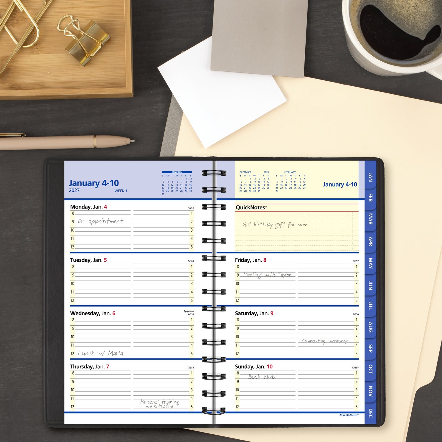 AT-A-GLANCE QuickNotes 2027 Weekly Monthly Appointment Book Planner, Black, Small, 5in x 8in - Image 3