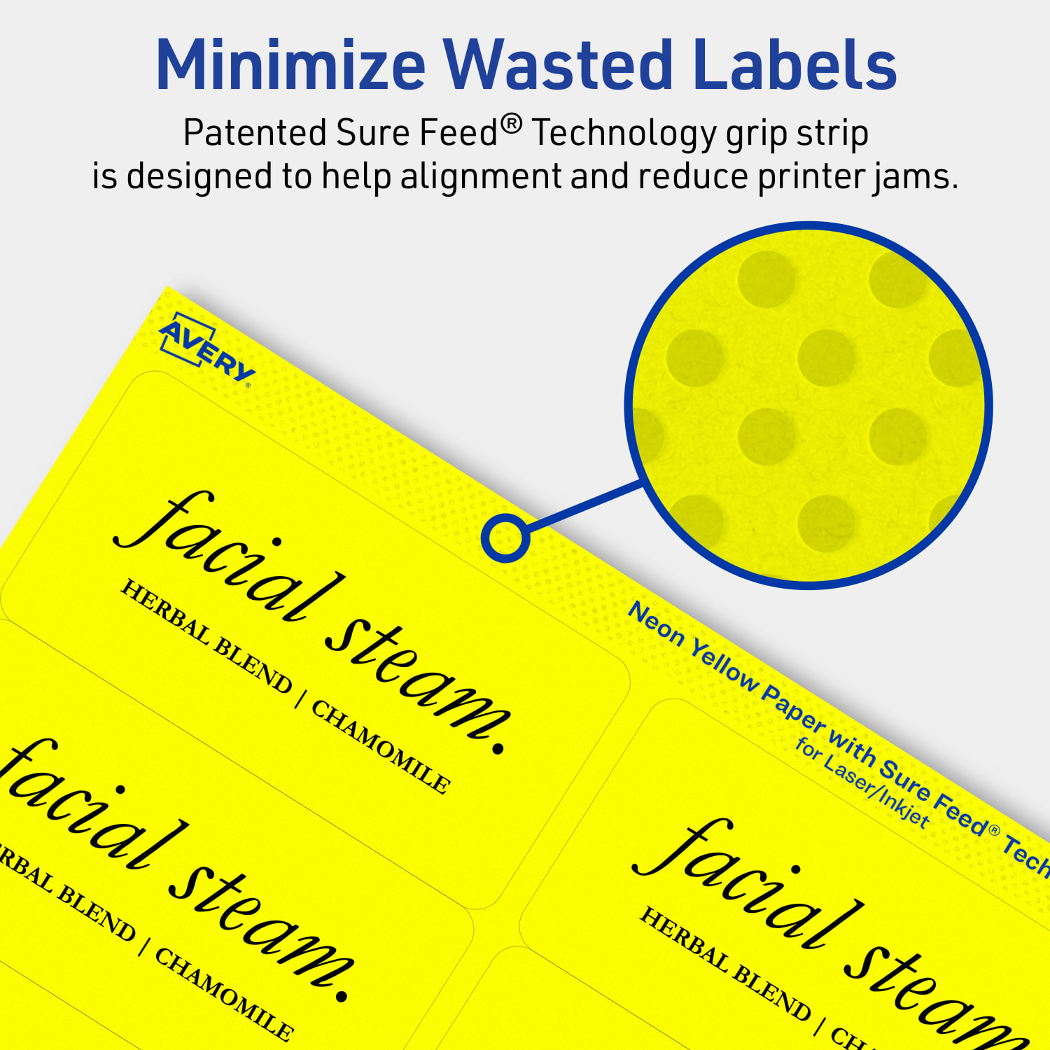 Avery Printable Labels With Sure Feed Technology, 94207-NYP80, Rectangle, 2in x 4in, Matte Neon Yellow, Pack of 800 - Image 5