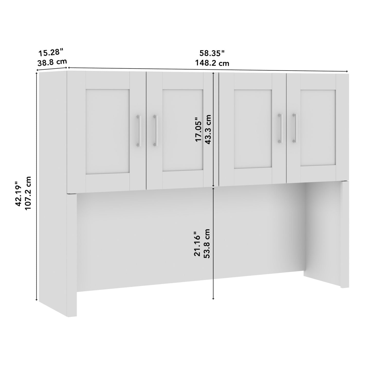 Bush Business Furniture Hampton Heights 60inW Hutch, White, Standard Delivery - Image 6