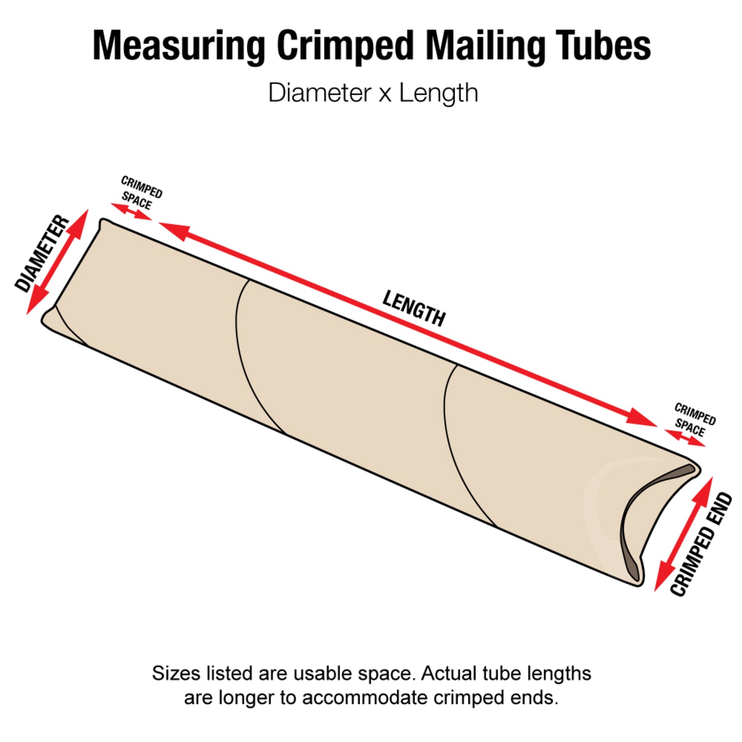 Partners Brand Kraft Crimped-End Mailing Tubes, 3in x 12in, Pack Of 24 - Image 3