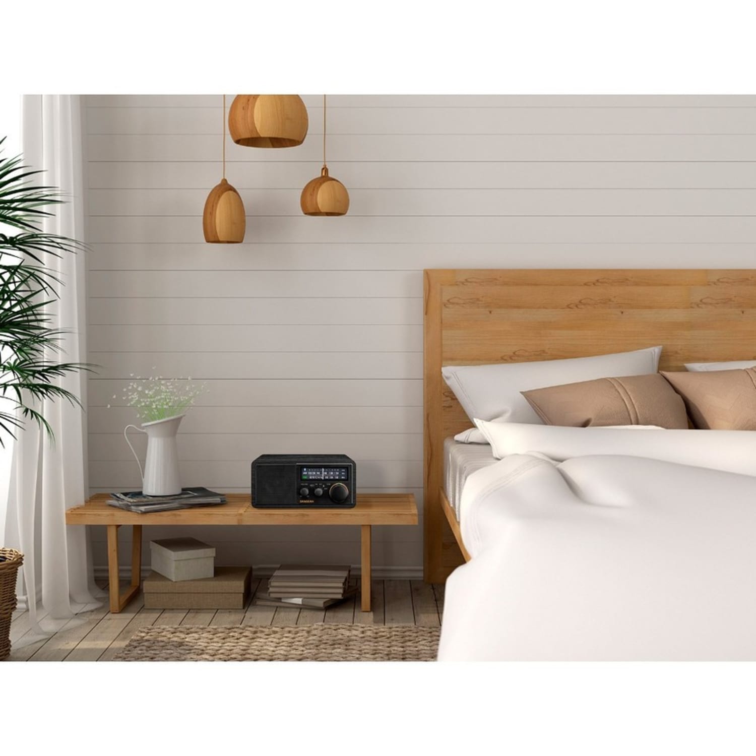 Sangean SG-118 FM / AM / Aux-in / Bluetooth Wooden Cabinet Receiver - Wired/Wireless - Near Field Communication - Headphone - Table Top - Image 6