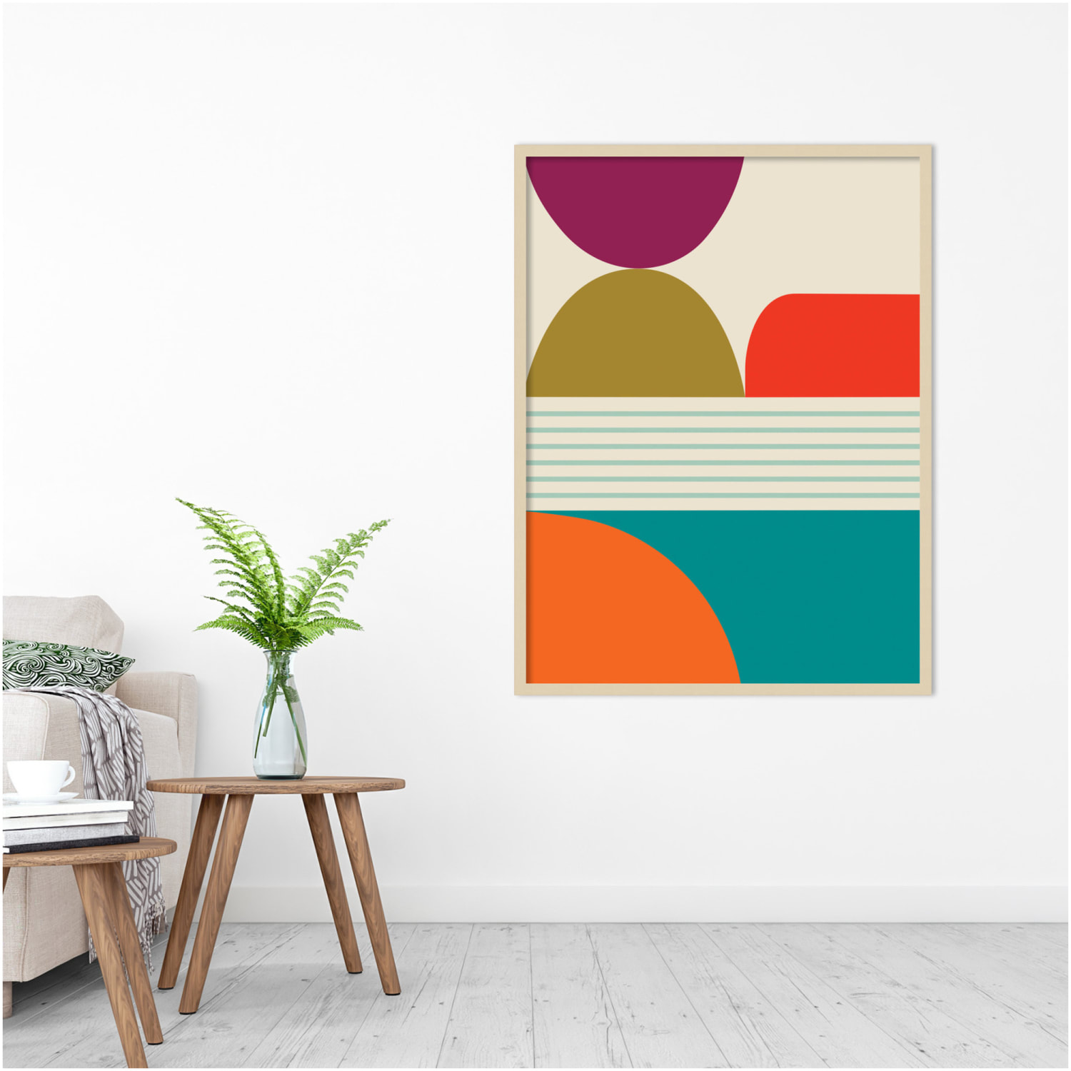 Amanti Art Mid Century Modern Pattern 1 by Rachel Lee Wood Framed Wall Art Print, 31inW x 41inH, Natural - Image 4