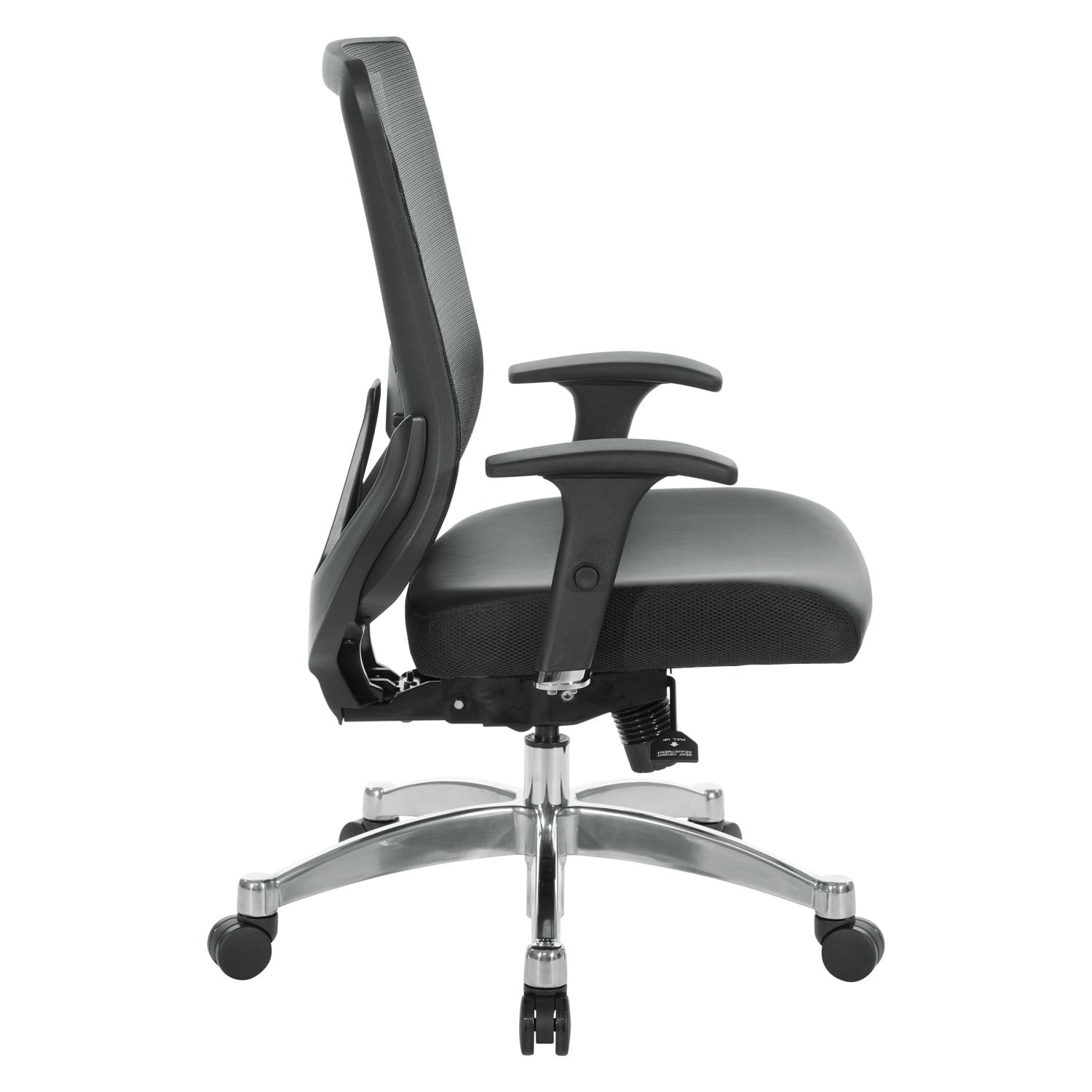 Office Star Space Seating 889 Series Ergonomic MeshBonded Leather Mid Back Chair Black PopularChairscom