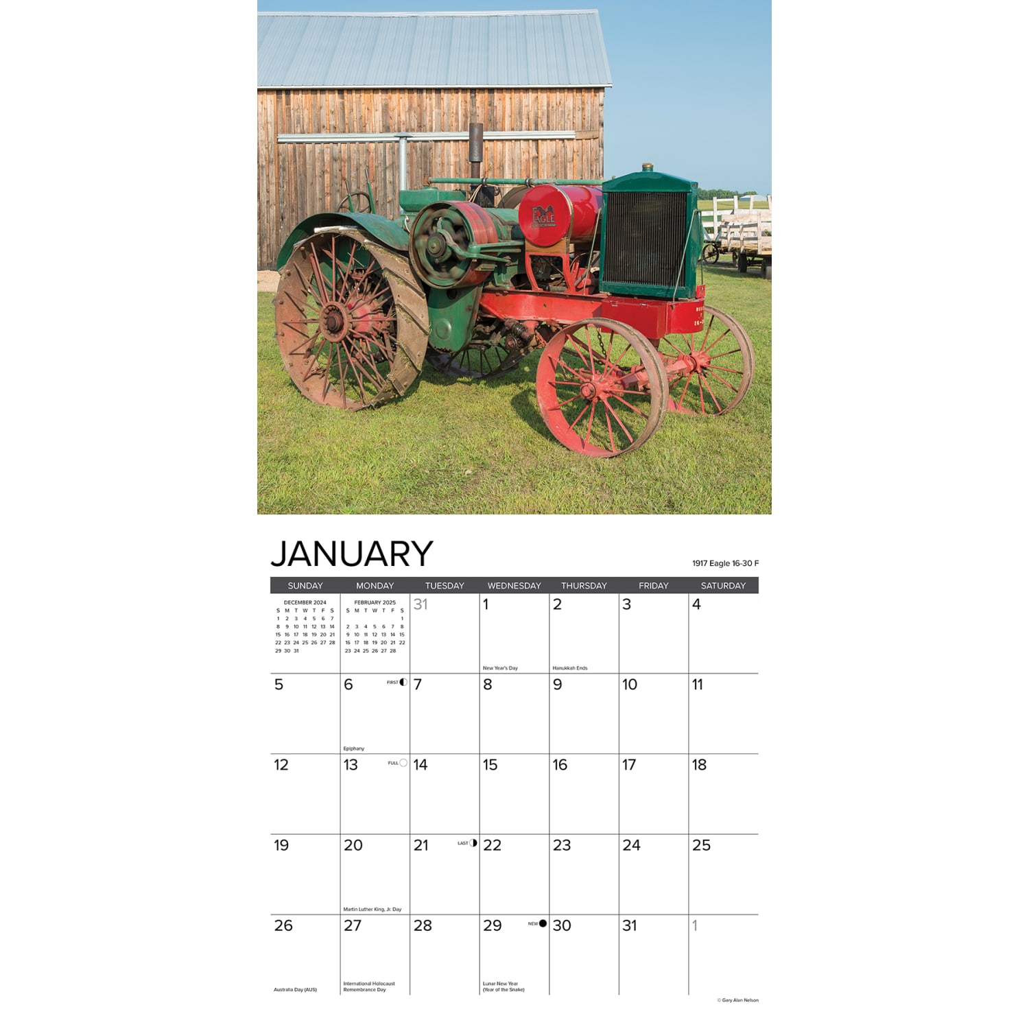 2025 Willow Creek Press Monthly Wall Calendar, 12in x 12in, Classic Tractors, January To December 2025 - Image 3