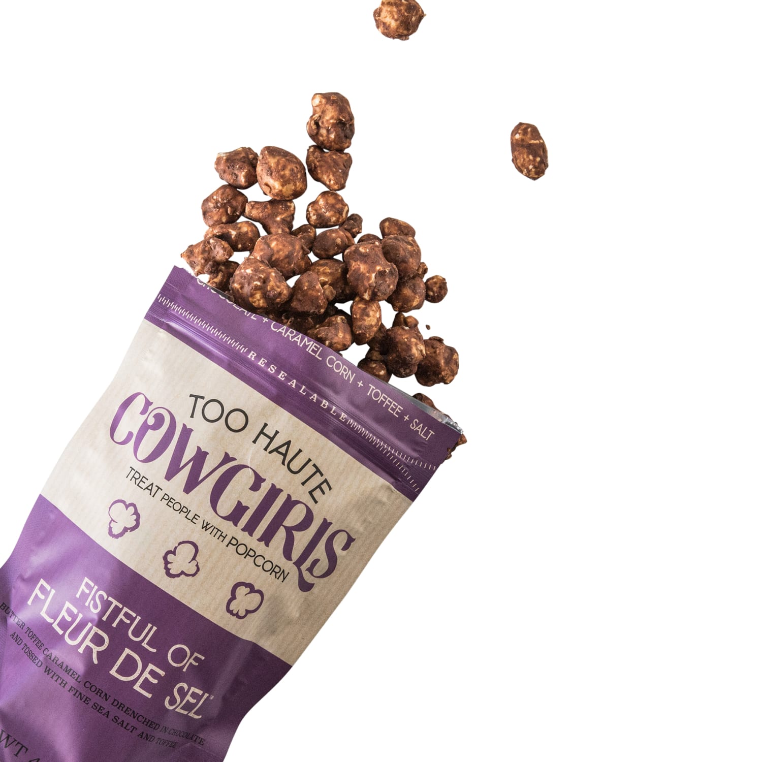 Too Haute Cowgirls Fistful of Fleur de Sel Popcorn, 4.5 Oz, Case Of 12 Bags - Image 3