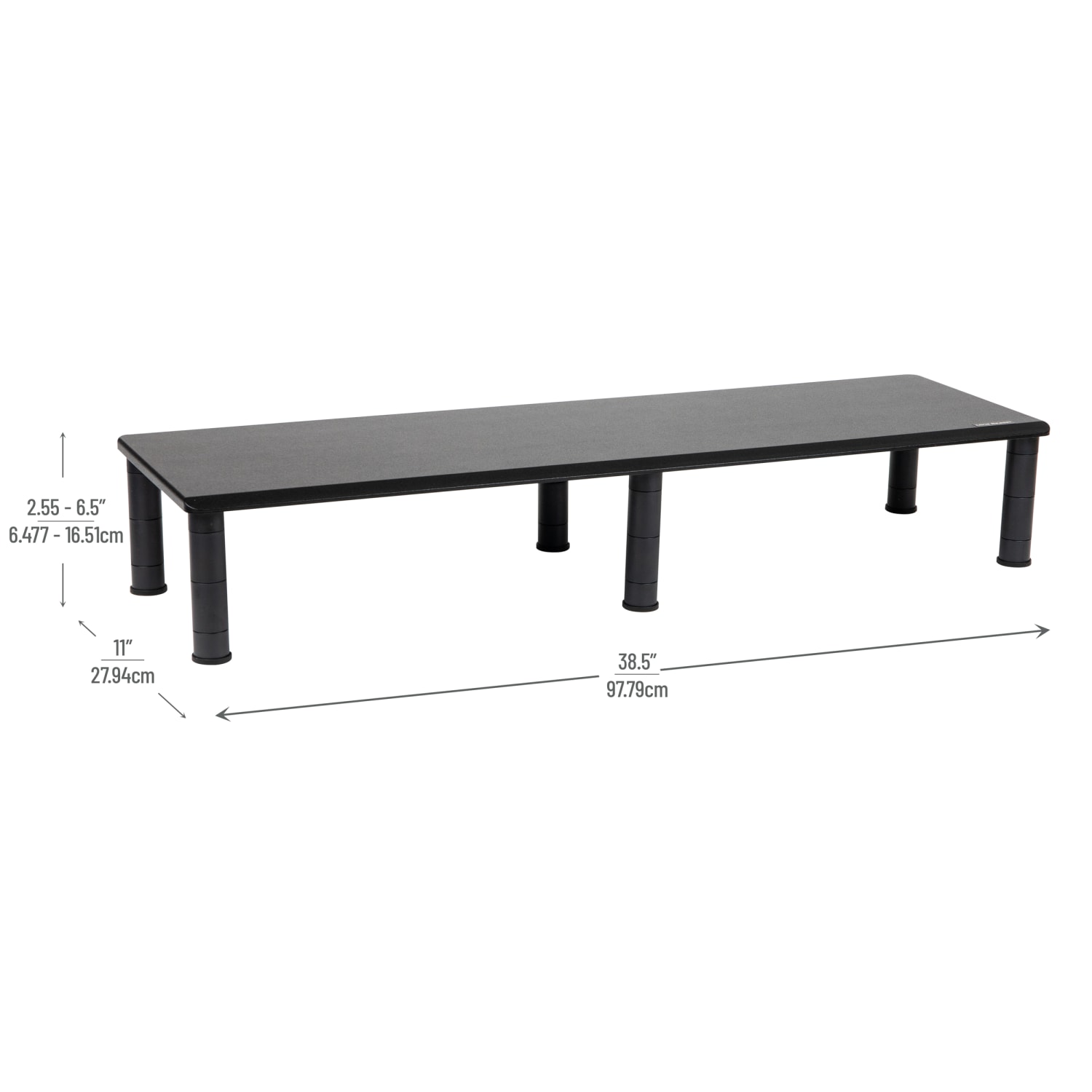 Mind Reader Dual-Monitor Stand, 6-1/2inH x 11inW x 38-1/2inD, Black - Image 5