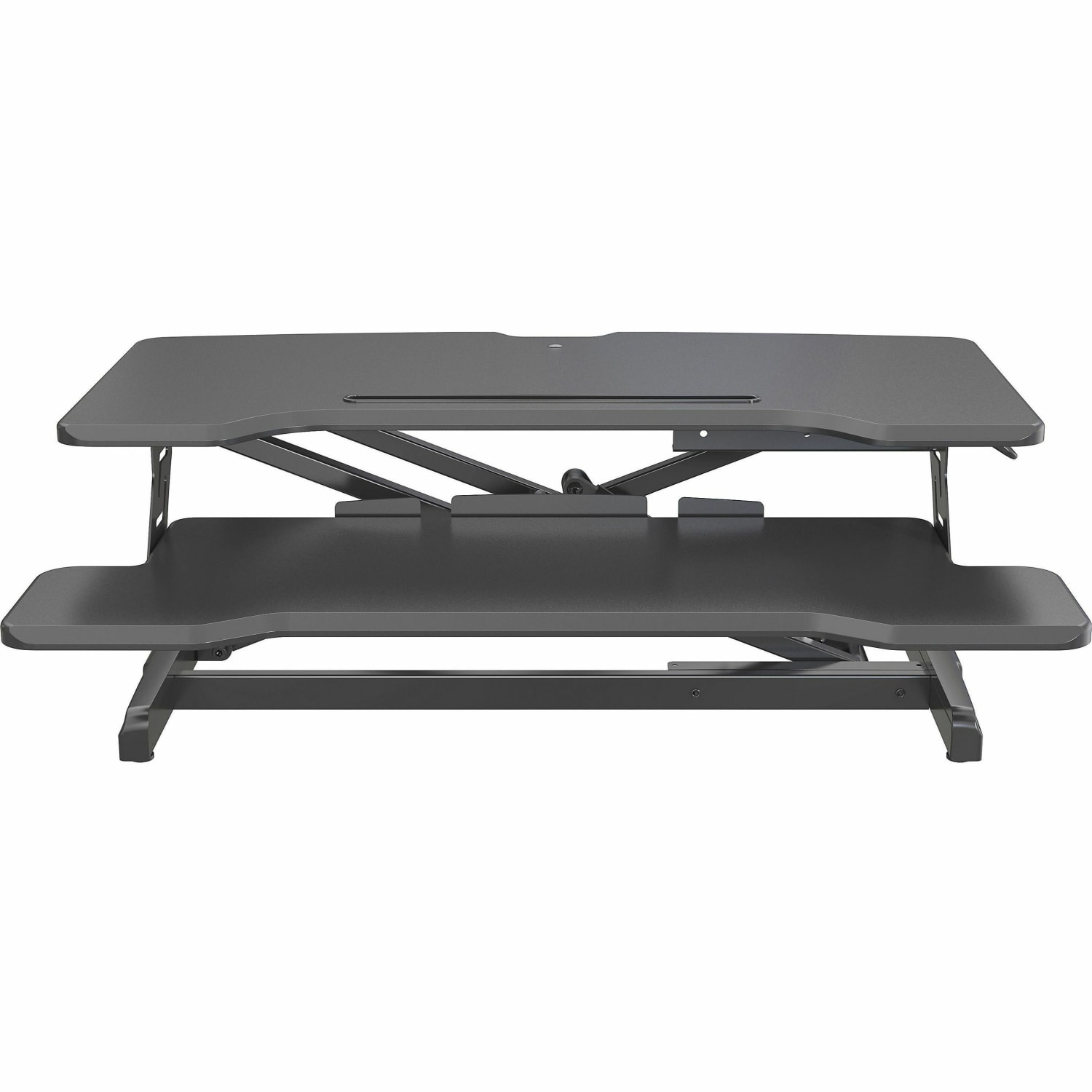 Lorell X-Type Slim Desk Riser, 16-1/2inH x 31-1/2inW x 20inD, Black - Image 4