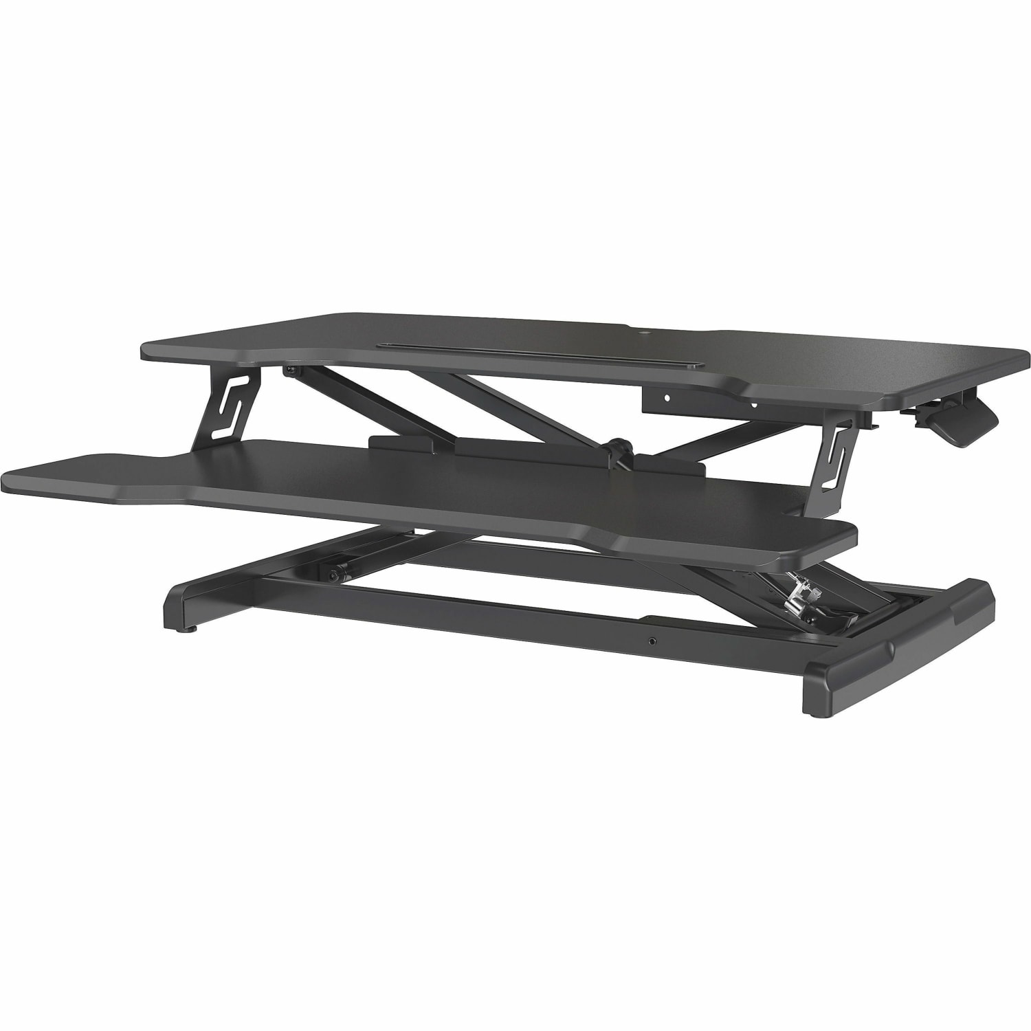 Lorell X-Type Slim Desk Riser, 16-1/2inH x 31-1/2inW x 20inD, Black - Image 5