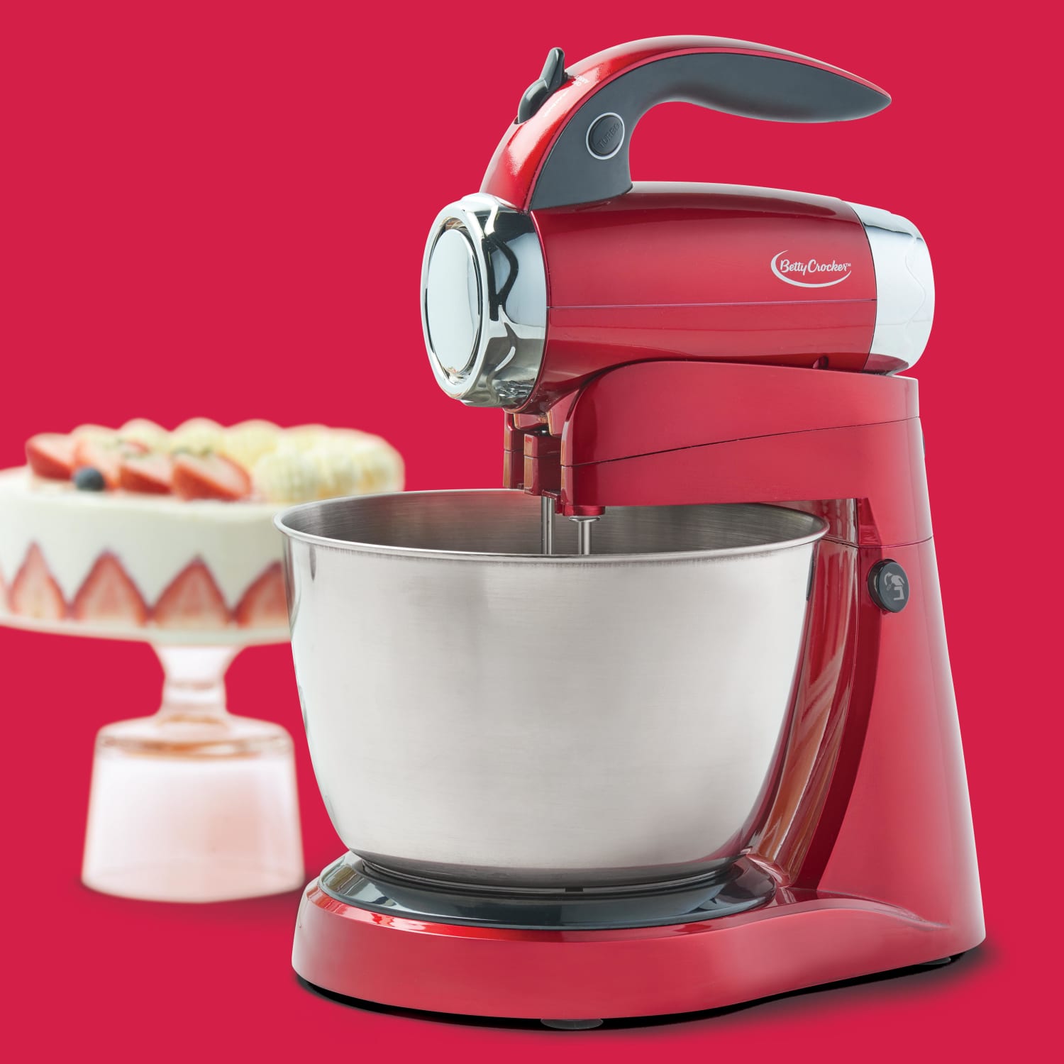 Betty Crocker 2-In-1 7-Speed Power Up Stand Mixer, Red - Image 3