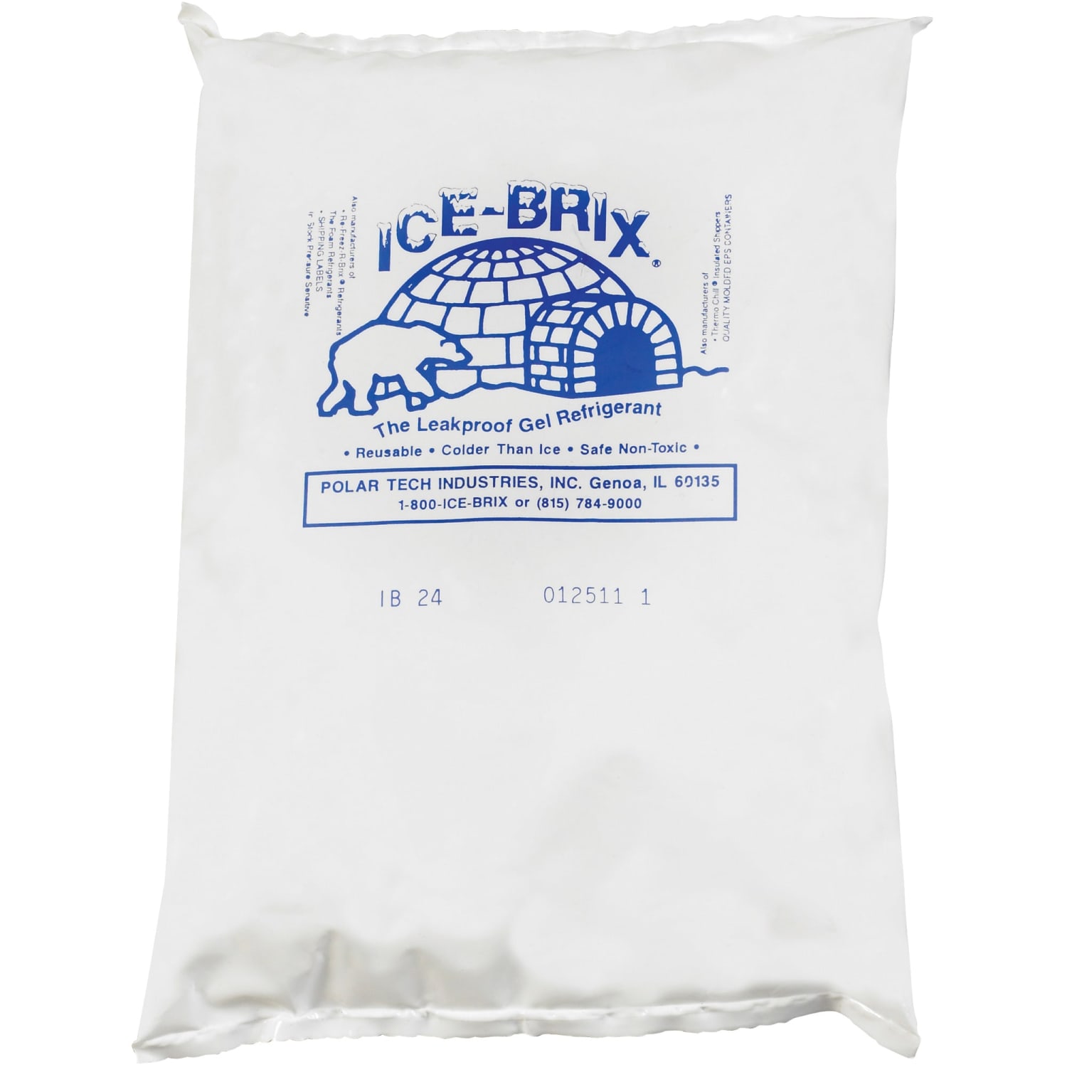 Ice-Brix Cold Packs, 24 oz, 8in x 6in x 1 1/4in, Box Of 12