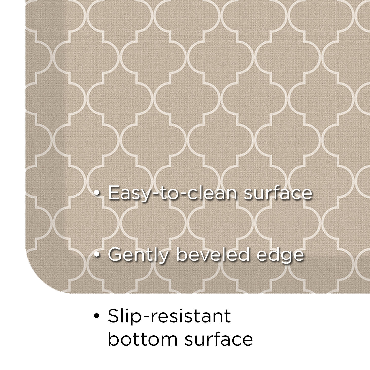 GelPro Designer Comfort Polyurethane Anti-Fatigue Mat For Hard Floors, 20in x 48in, Trellis Khaki - Image 4
