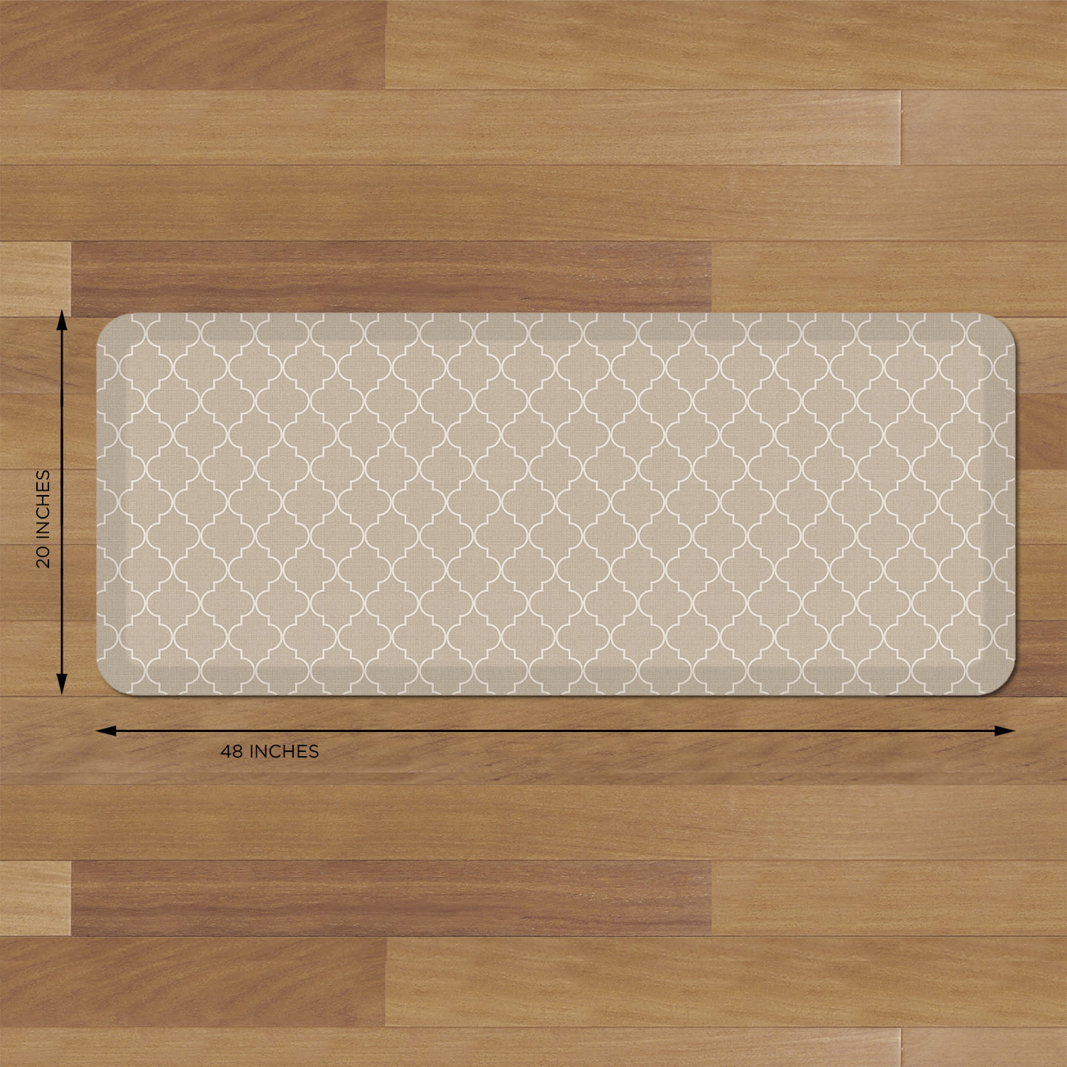 GelPro Designer Comfort Polyurethane Anti-Fatigue Mat For Hard Floors, 20in x 48in, Trellis Khaki - Image 5