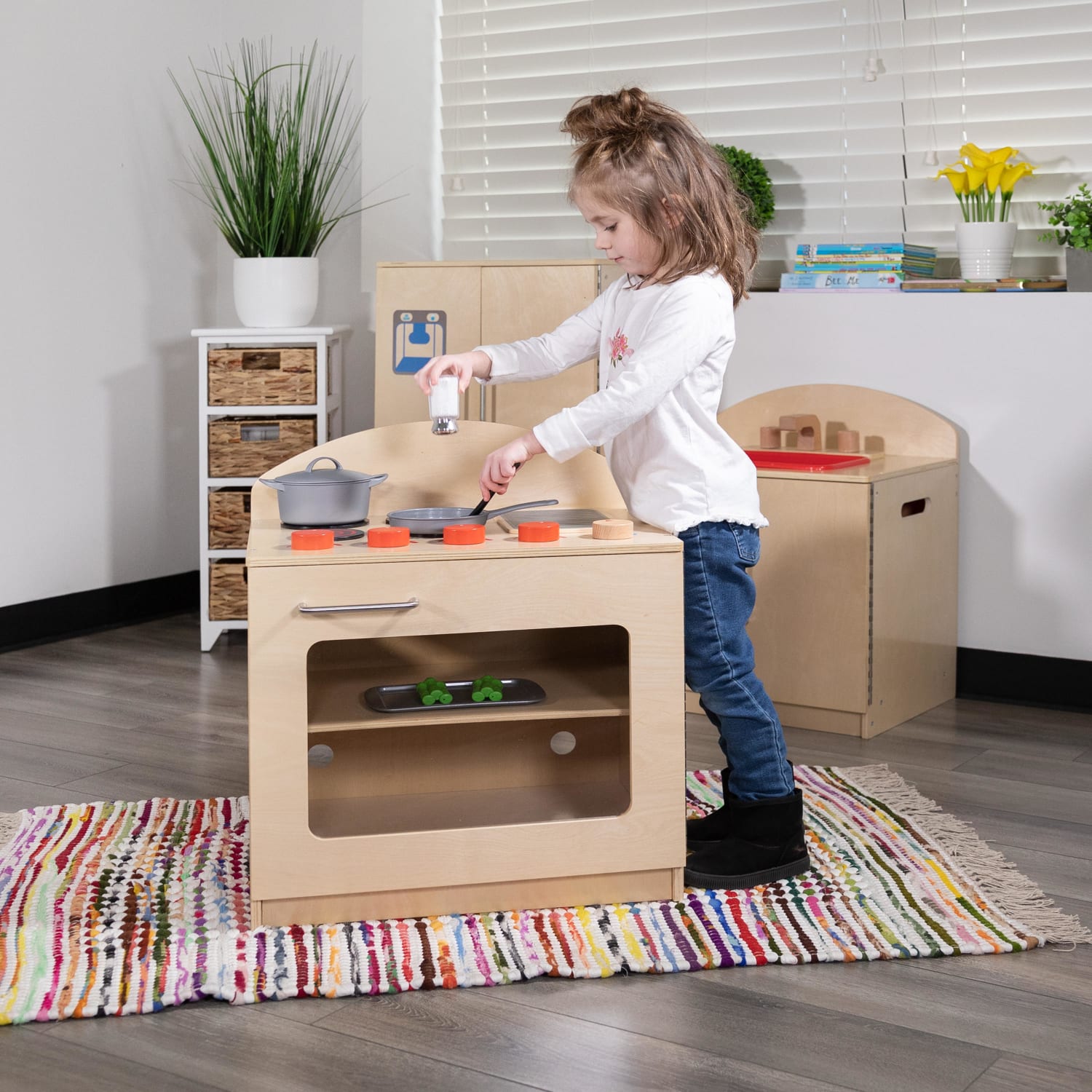 Flash Furniture Childrens Wooden Kitchen Stove, 24-1/2inH x 20-1/4inW x 15inD, Natural - Image 3