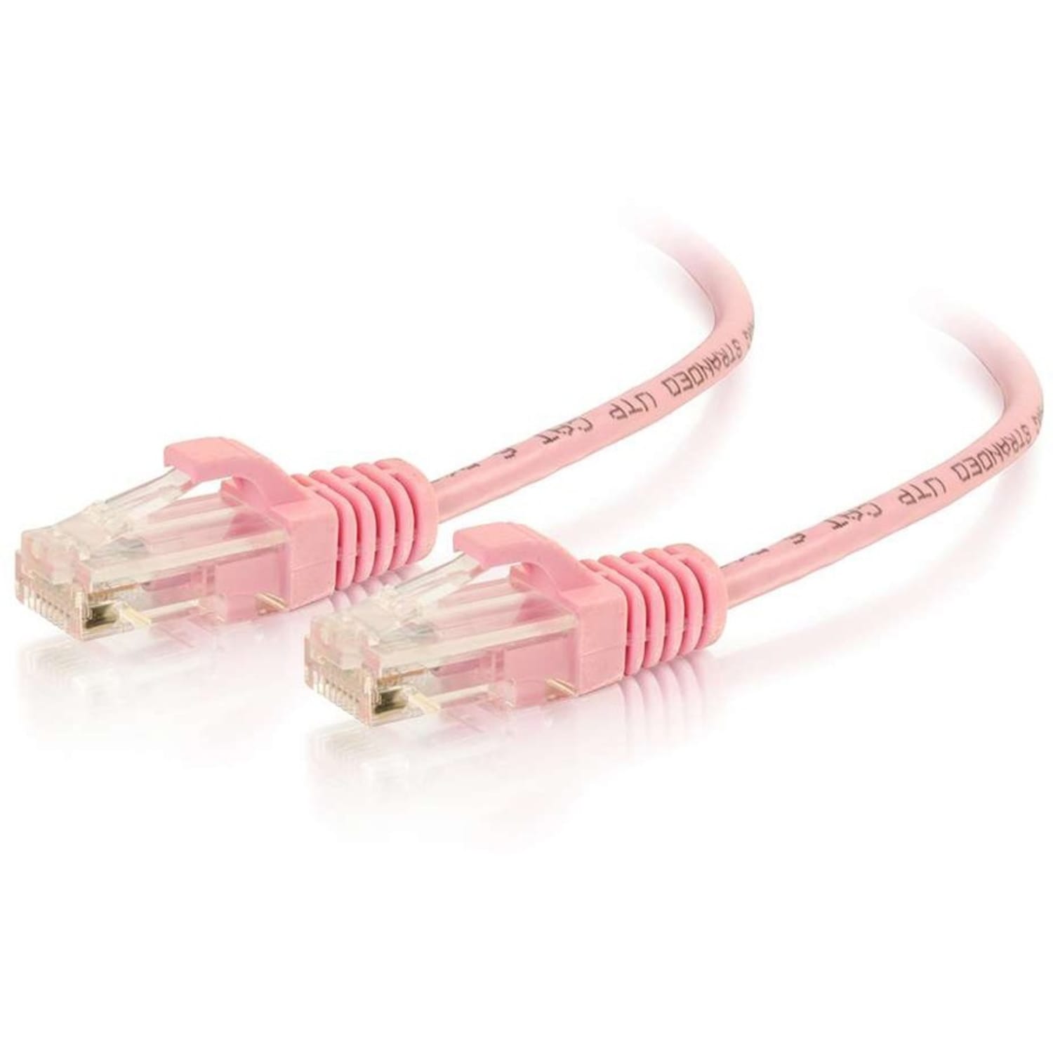 C2G 1ft Cat6 Snagless Unshielded (UTP) Slim Ethernet Cable - Cat6 Network Patch Cable - PoE - Pink - 1 ft Category 6 Network Cable  - 01190