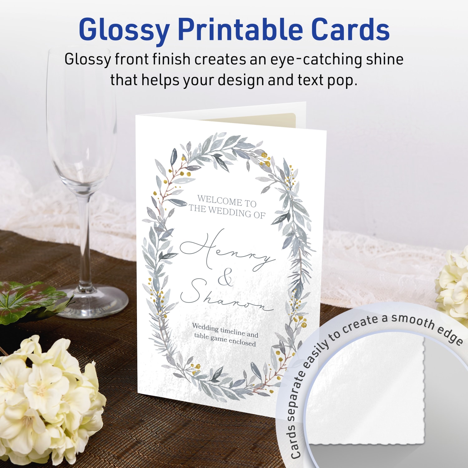 Avery Printable Half-Fold Greeting Cards, 5-1/2in x 8-1/2in Glossy White, Pack Of 50 - Image 3