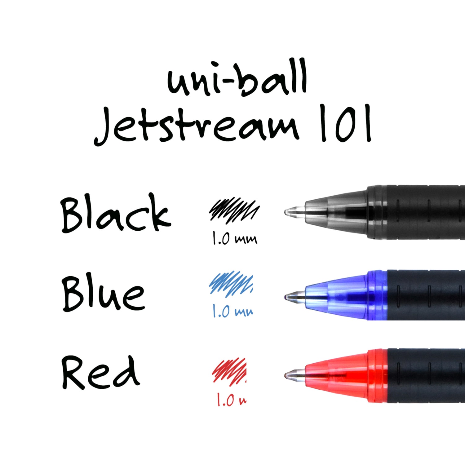 uni-ball Jetstream 101 Rollerball Pens, Medium Point, 1.0mm, Assorted Barrels, Red Ink, Pack Of 12 - Image 5