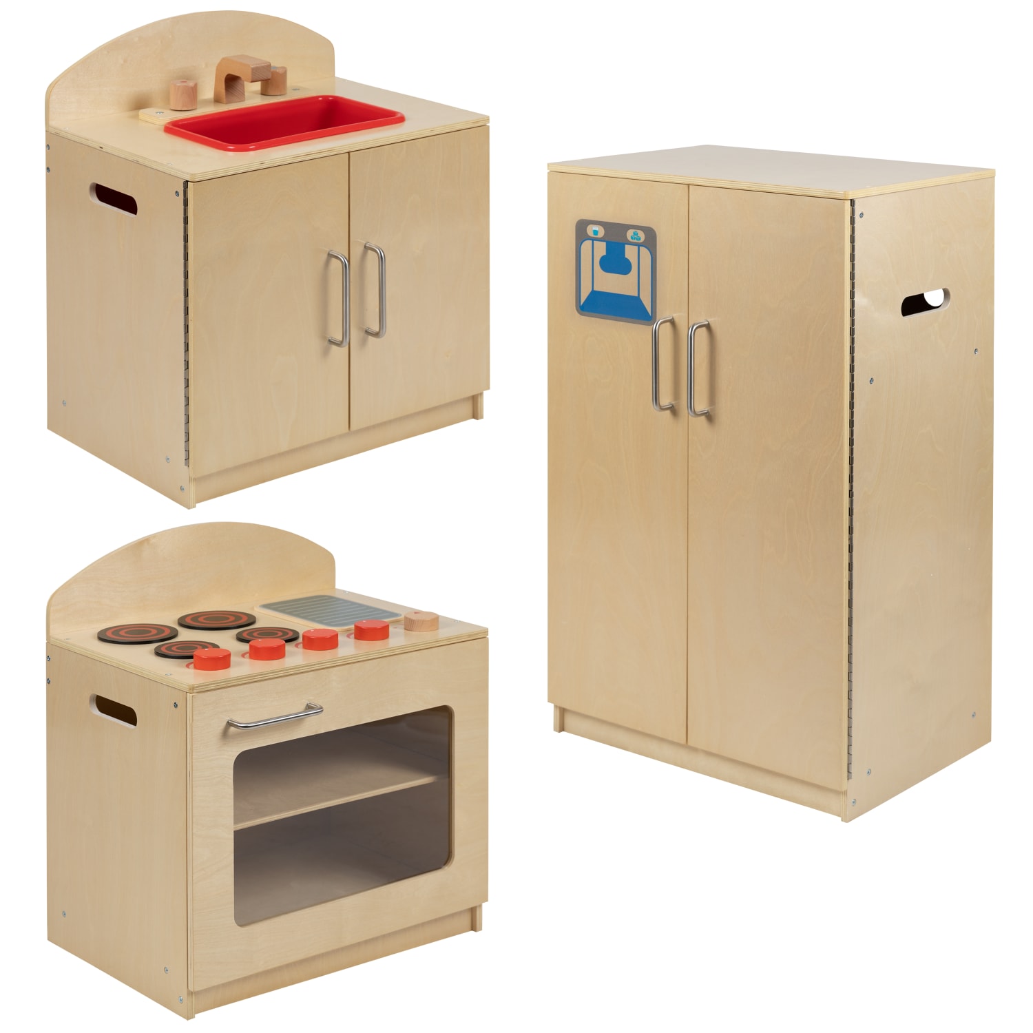 Flash Furniture Childrens Wooden Kitchen Set, Natural - Image 4