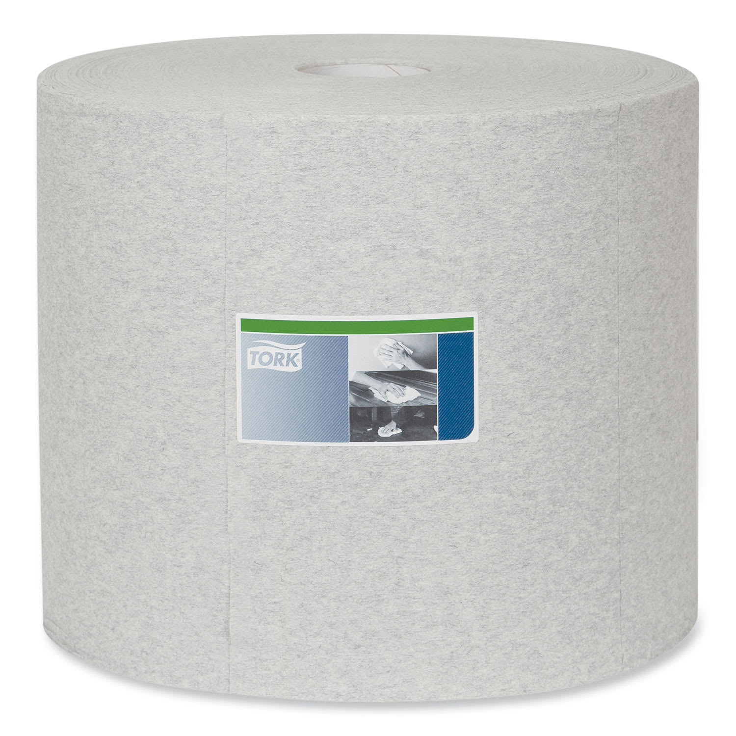 Tork Industrial Cleaning Cloths, 1-Ply, 12.6 x 13.3, Gray, 1,050 Wipes/Roll - Image 3