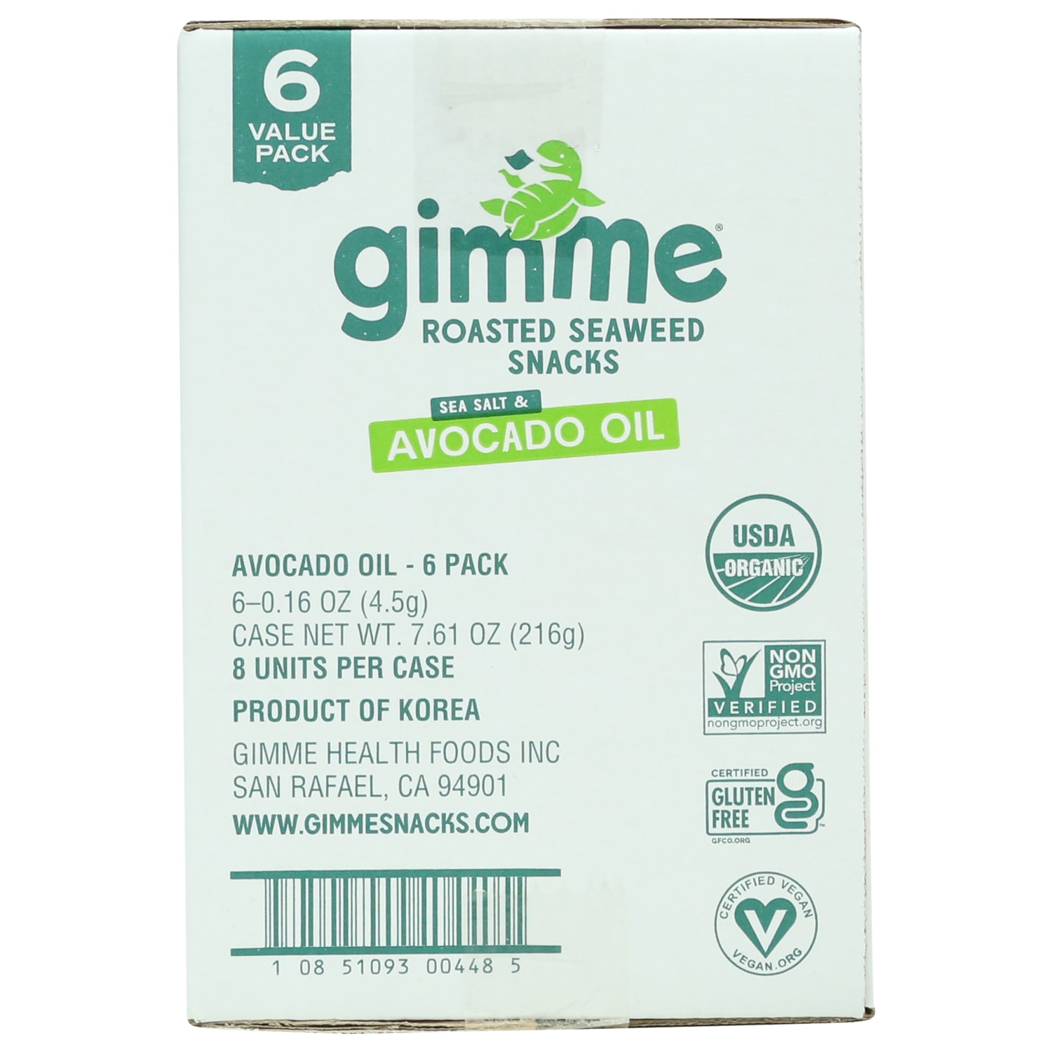 Gimme Roasted Organic Seaweed Snacks, Sea Salt Avocado Oil, 0.16 Oz, Total Qty 48 - Image 6