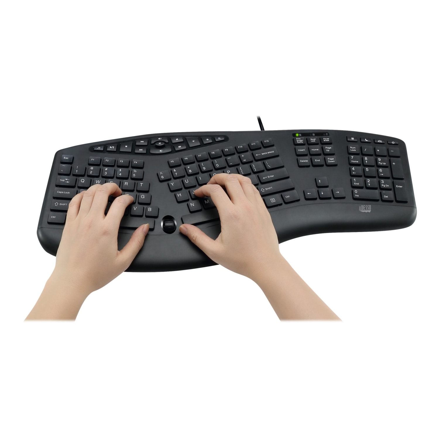 Adesso TruForm Media 160 Ergonomic Desktop Keyboard For Windows - Image 4