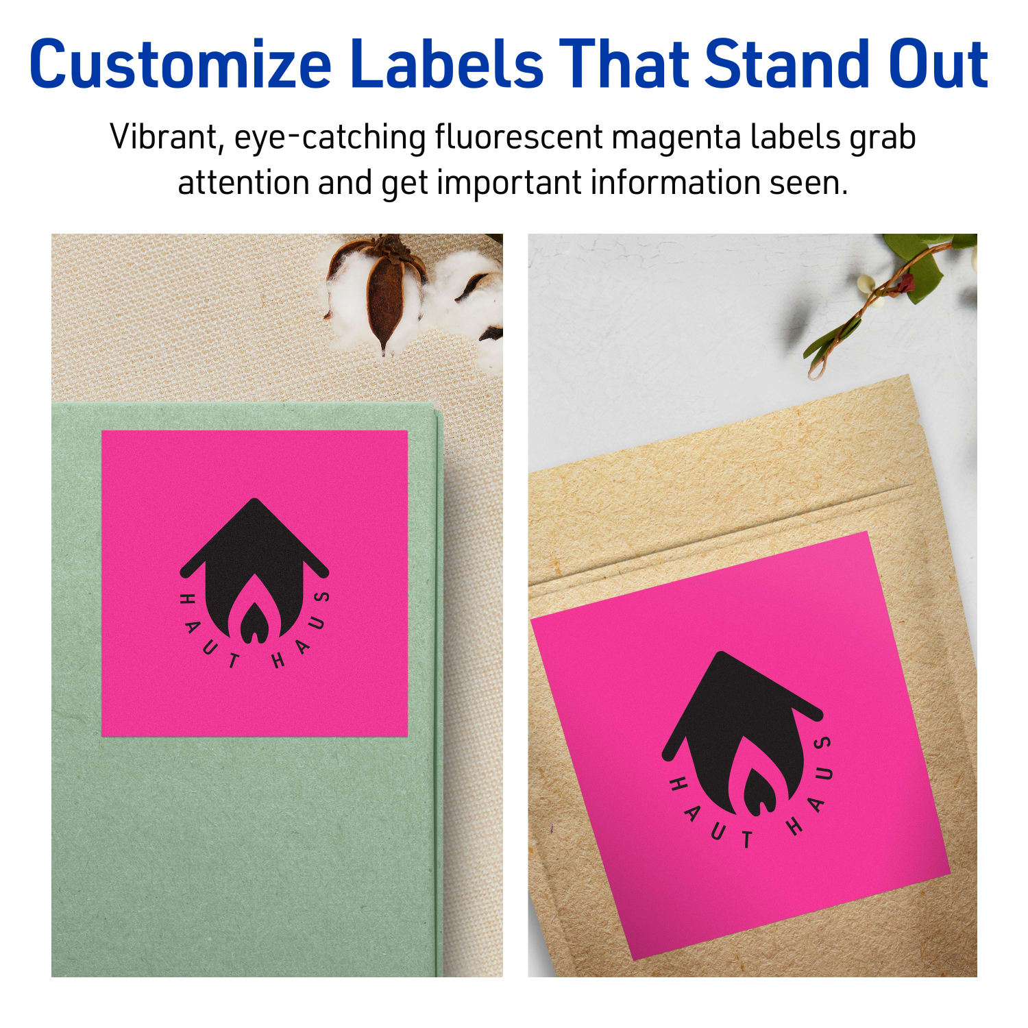 Avery Printable Labels With Sure Feed Technology, 94100-NMP40, Square, 4in x 4in, Matte Neon Magenta, Pack of 160 - Image 4