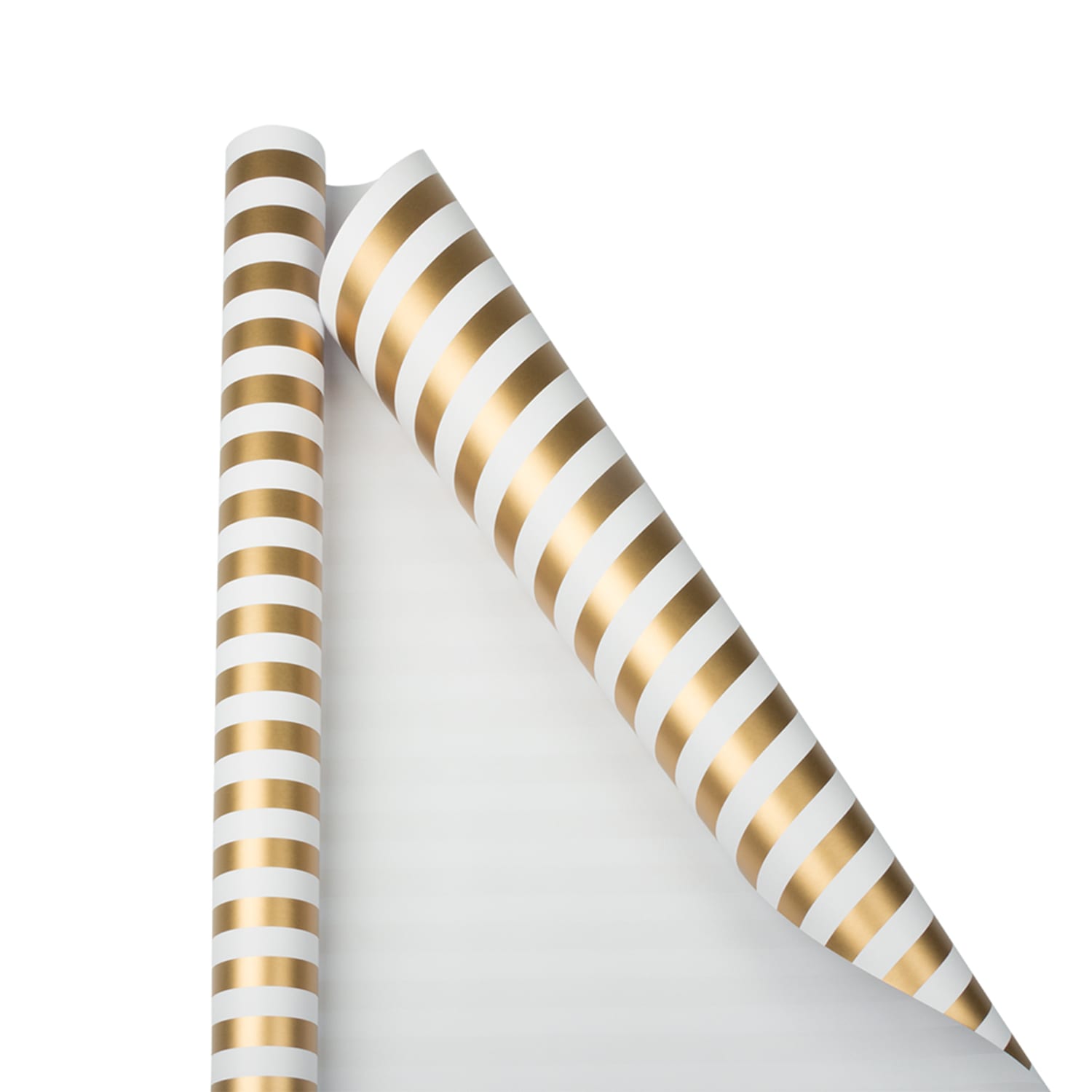 JAM Paper Wrapping Paper, Striped, 25 Sq Ft, Gold & White - Image 4