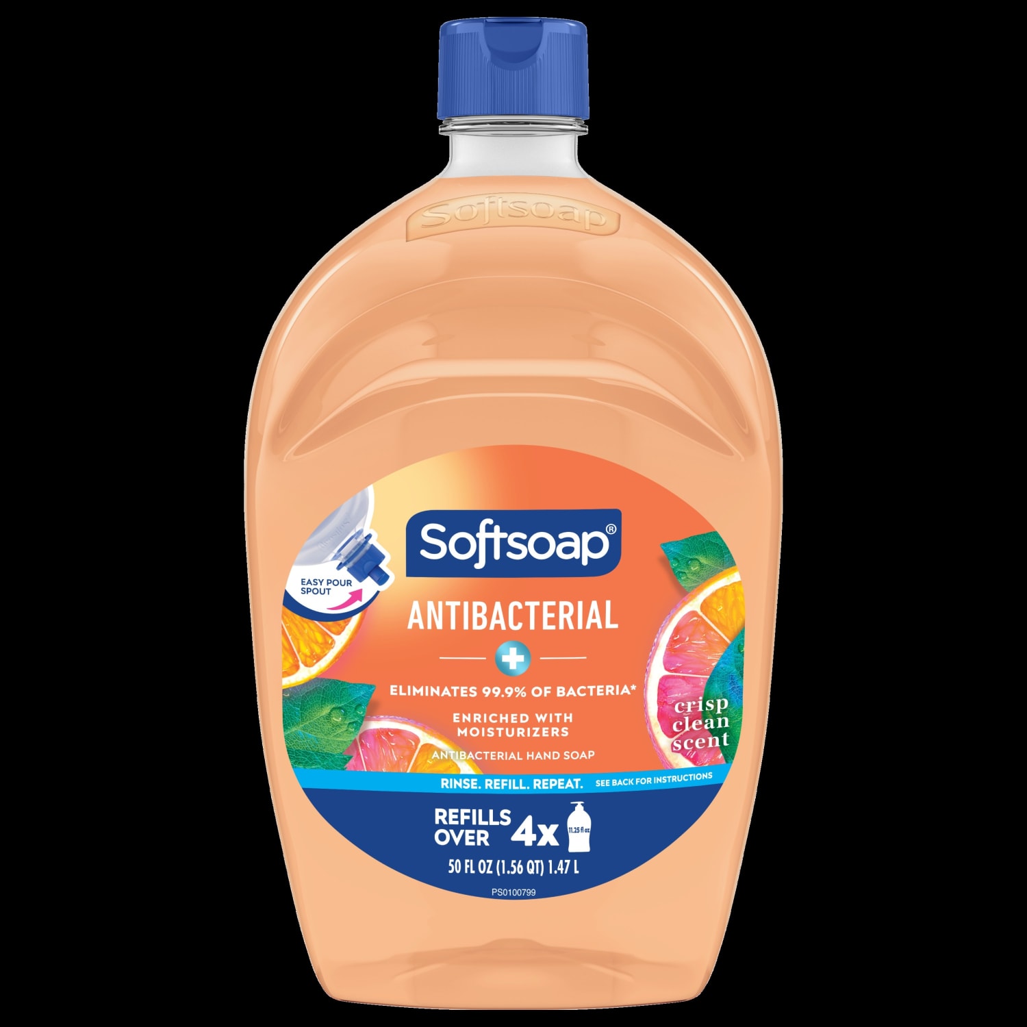Softsoap Crisp Clean Antibacterial Liquid Hand Soap With Easy Pour Spout, Citrus Scent, 50 Oz, Total Qty 3 - Image 3