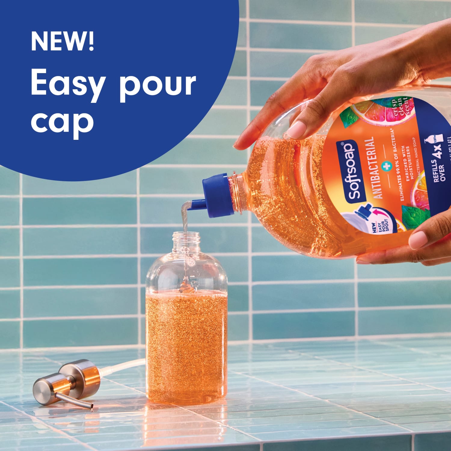 Softsoap Crisp Clean Antibacterial Liquid Hand Soap With Easy Pour Spout, Citrus Scent, 50 Oz, Total Qty 3 - Image 4