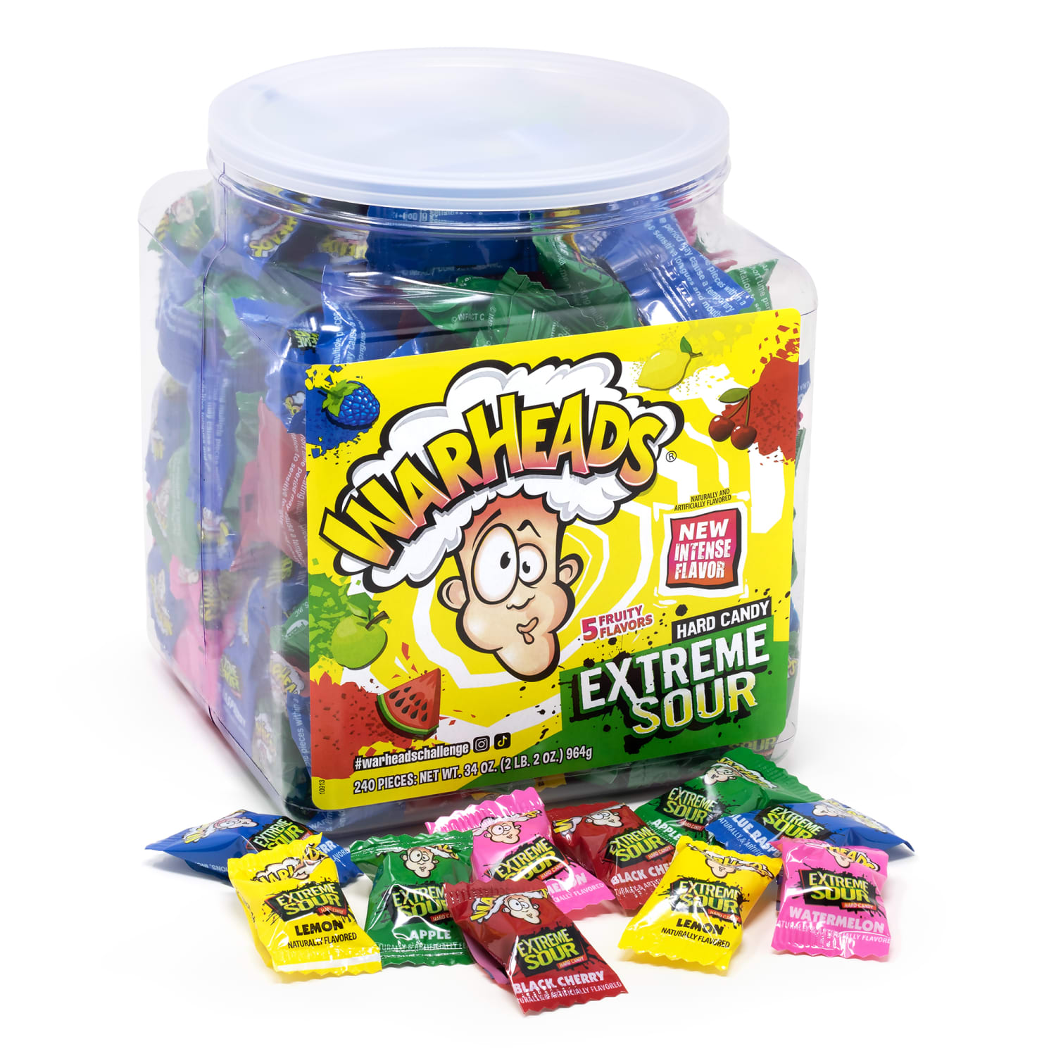 Warheads Xtreme Sour Hard Candy Tub, 34 Oz - Image 3