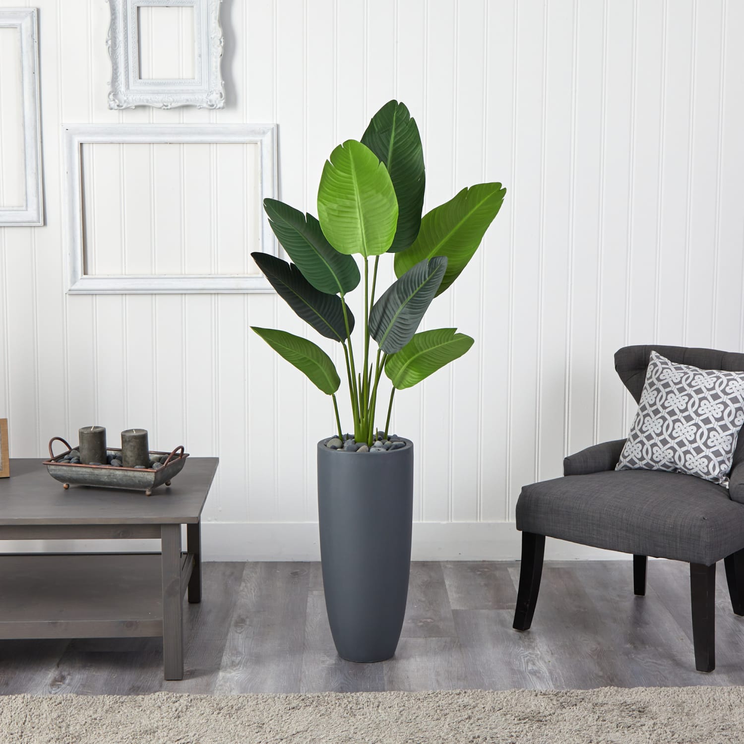 Nearly Natural Travelers Palm 66inH Artificial Tree With Cylinder Planter, 66inH x 28inW x 22inD, Green - Image 3