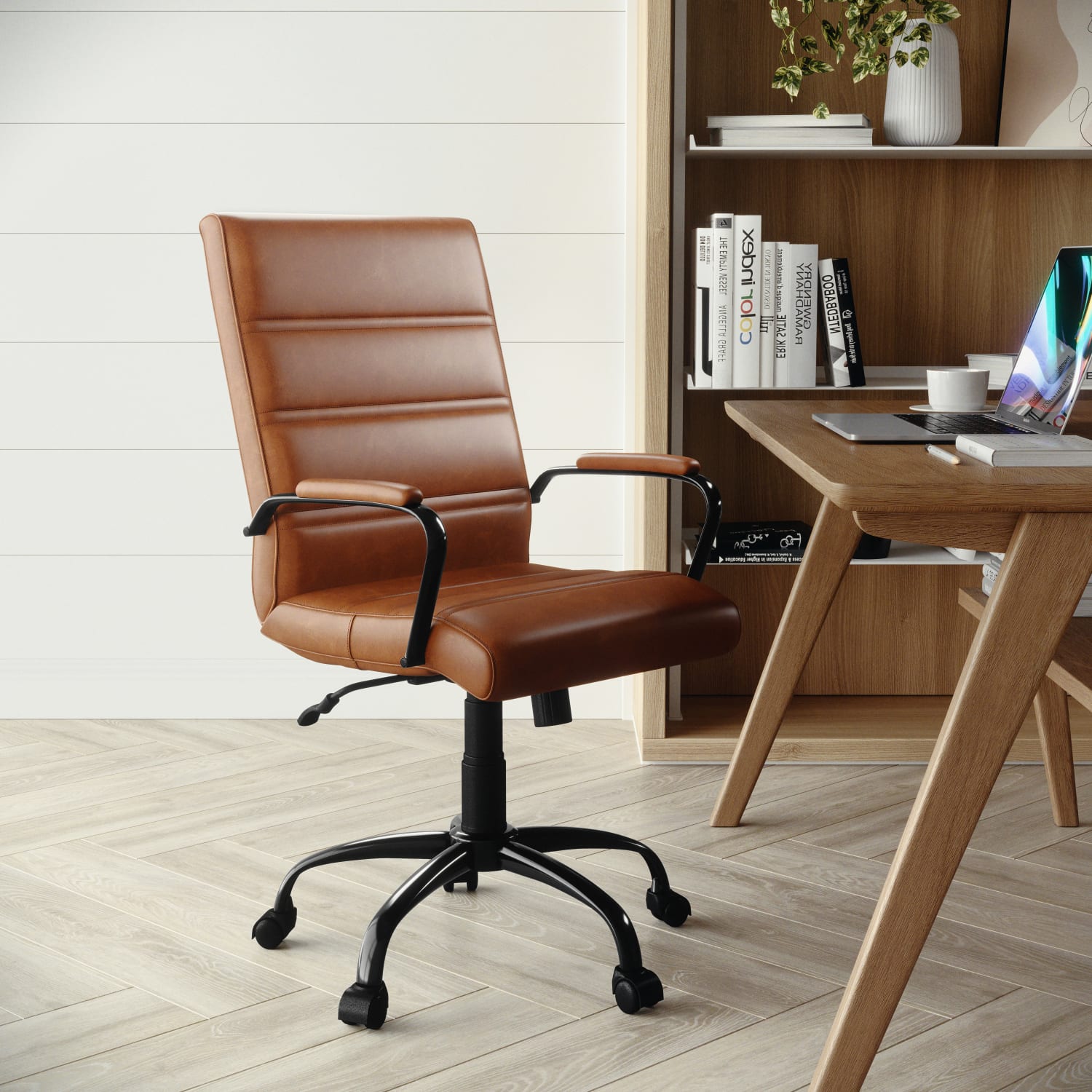 Flash Furniture LeatherSoft Faux Leather MidBack Office Chair BrownBlackChrome PopularChairscom Flash Furniture LeatherSoft Faux Leather Mid Back Office Chair BrownBlackChrome PopularChairscom