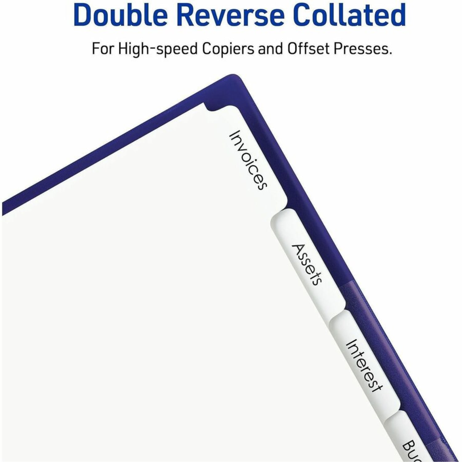 Avery 20% Recycled 3-Hole Punched Copier Tab Dividers, 8 1/2in x 11in, 5-Tab, White Dividers/White Tabs, Pack Of 30 Sets - Image 4