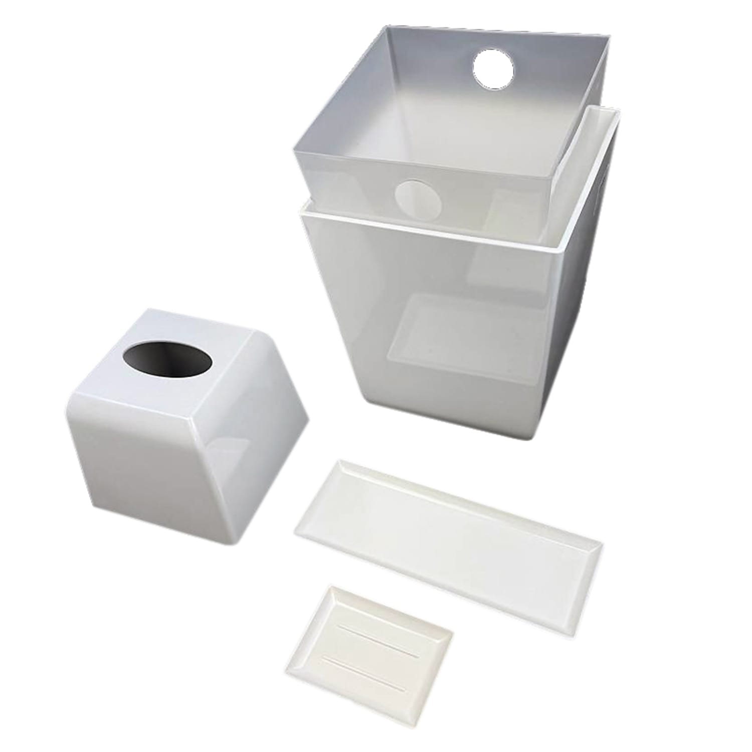 Hospitality Source Del Mar Bathroom Set Tissue Covers, 6-1/4in x 6-1/4in x 6in, White, Pack Of 12 Covers - Image 5