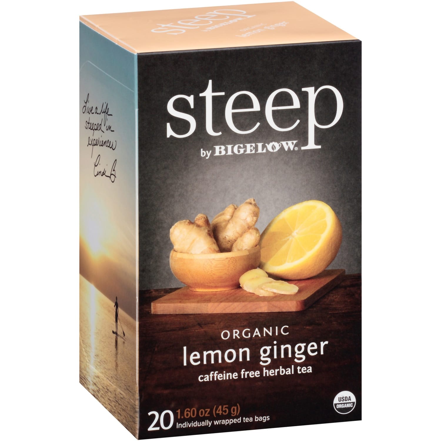 Bigelow Steep Tea, Lemon Ginger, 1.6 Oz, Box Of 20 Tea Bags - Image 3