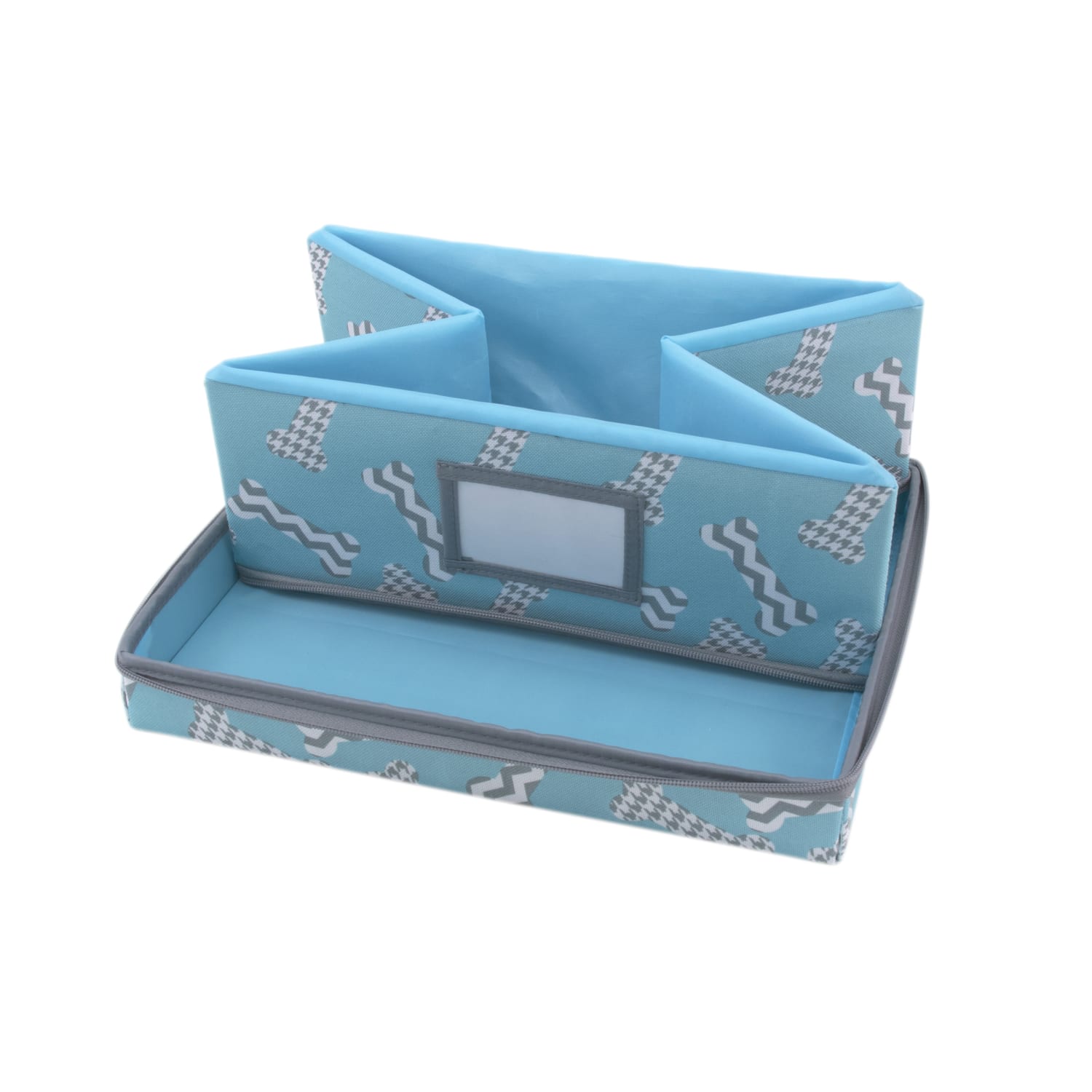 Advantus Rover Pet Travel Storage Bin, 6-1/2inH x 13-1/4inW x 11inL, Blue - Image 3
