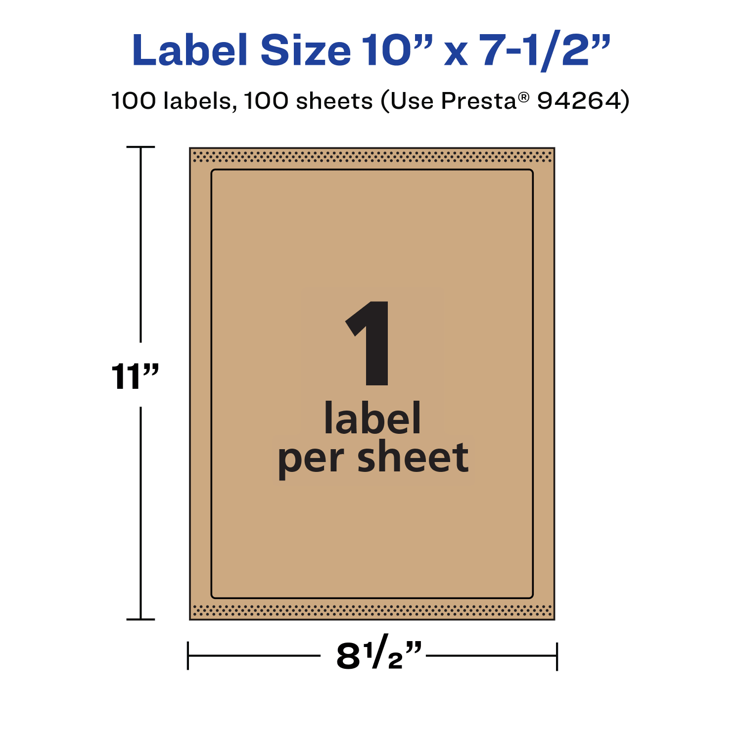 Avery Kraft Permanent Labels With Sure Feed, 94264-KMP100, Rectangle, 10in x 7-1/2in, Brown, Pack Of 100 - Image 6