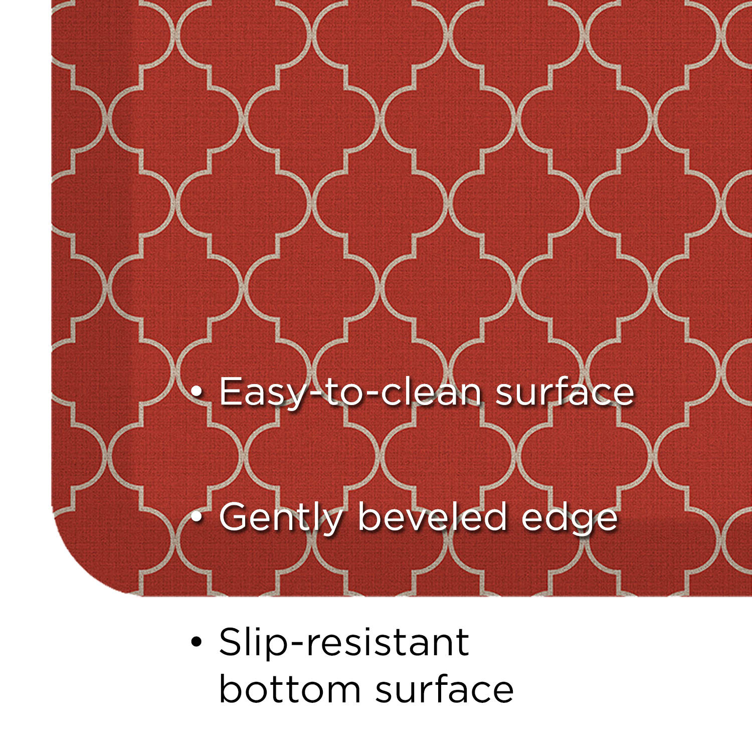 GelPro Designer Comfort Polyurethane Anti-Fatigue Mat For Hard Floors, 20in x 48in, Trellis Red - Image 4
