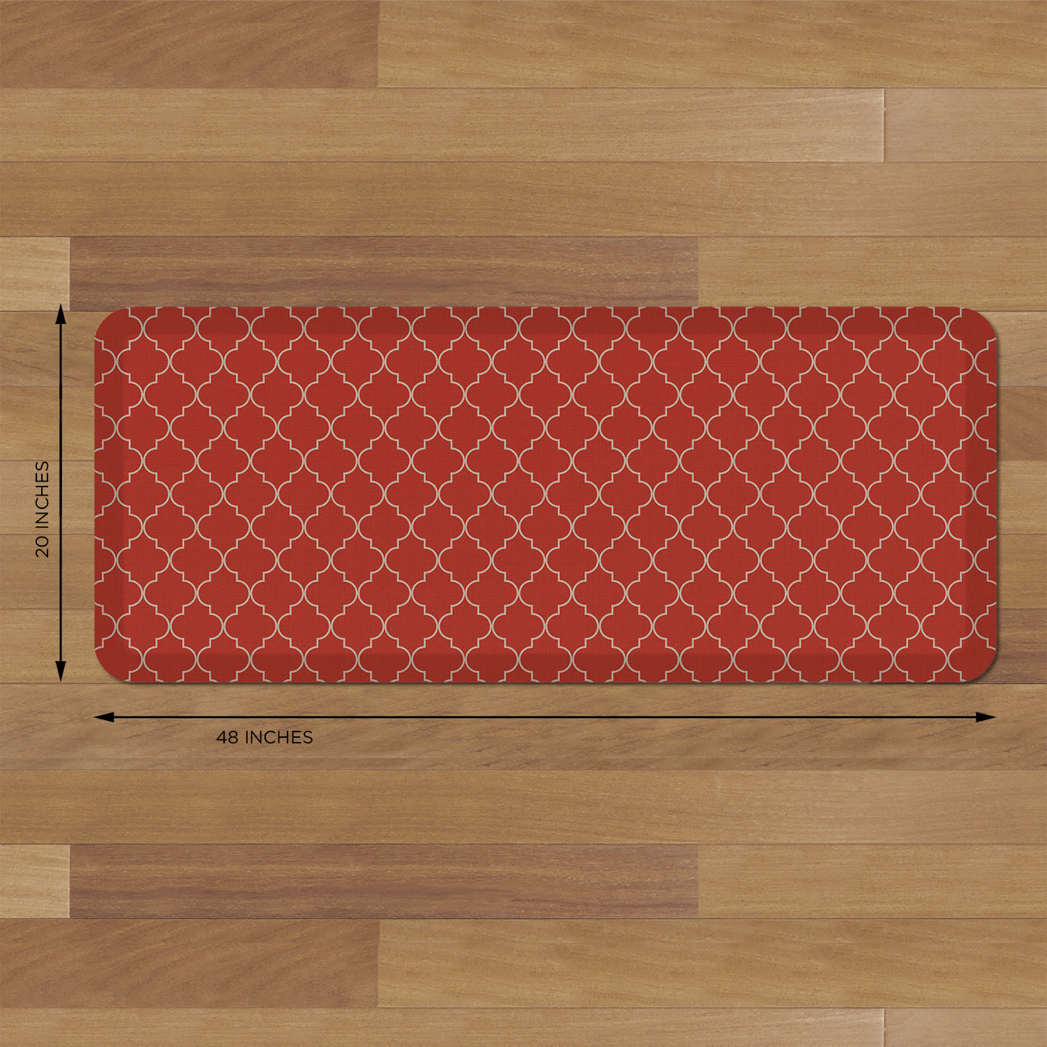 GelPro Designer Comfort Polyurethane Anti-Fatigue Mat For Hard Floors, 20in x 48in, Trellis Red - Image 5