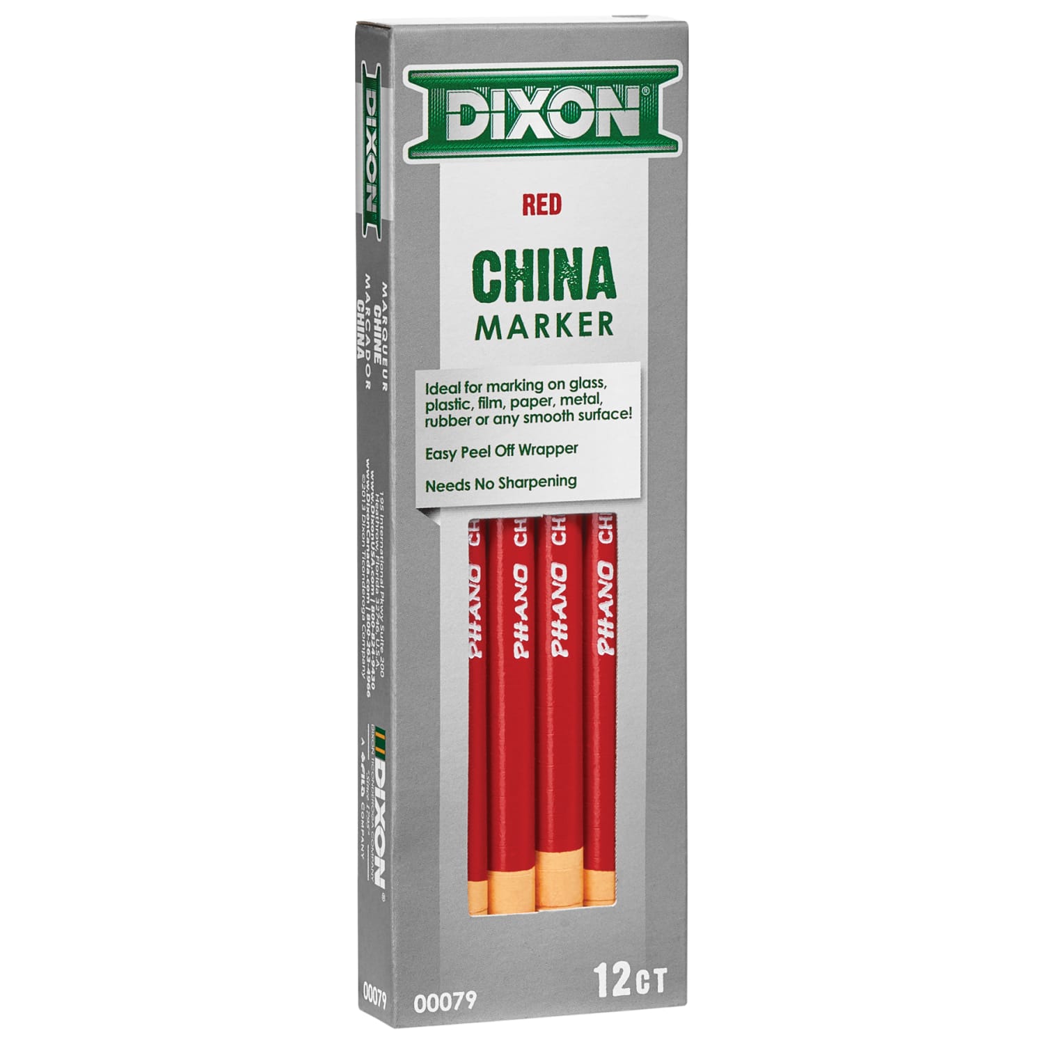 Dixon Phano China Markers, 24 Markers, Broad Point, Red Ink, 12 Markers Per Pack, Set Of 2 Packs - Image 4