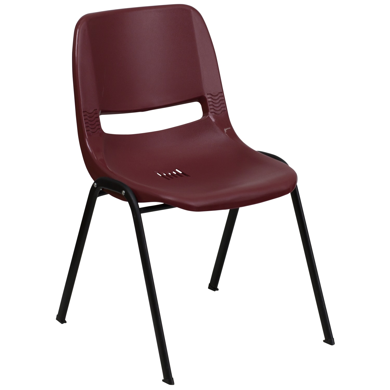 Flash Furniture HERCULES Series Ergonomic Shell Stack Chair, Burgundy/Black - Image 3
