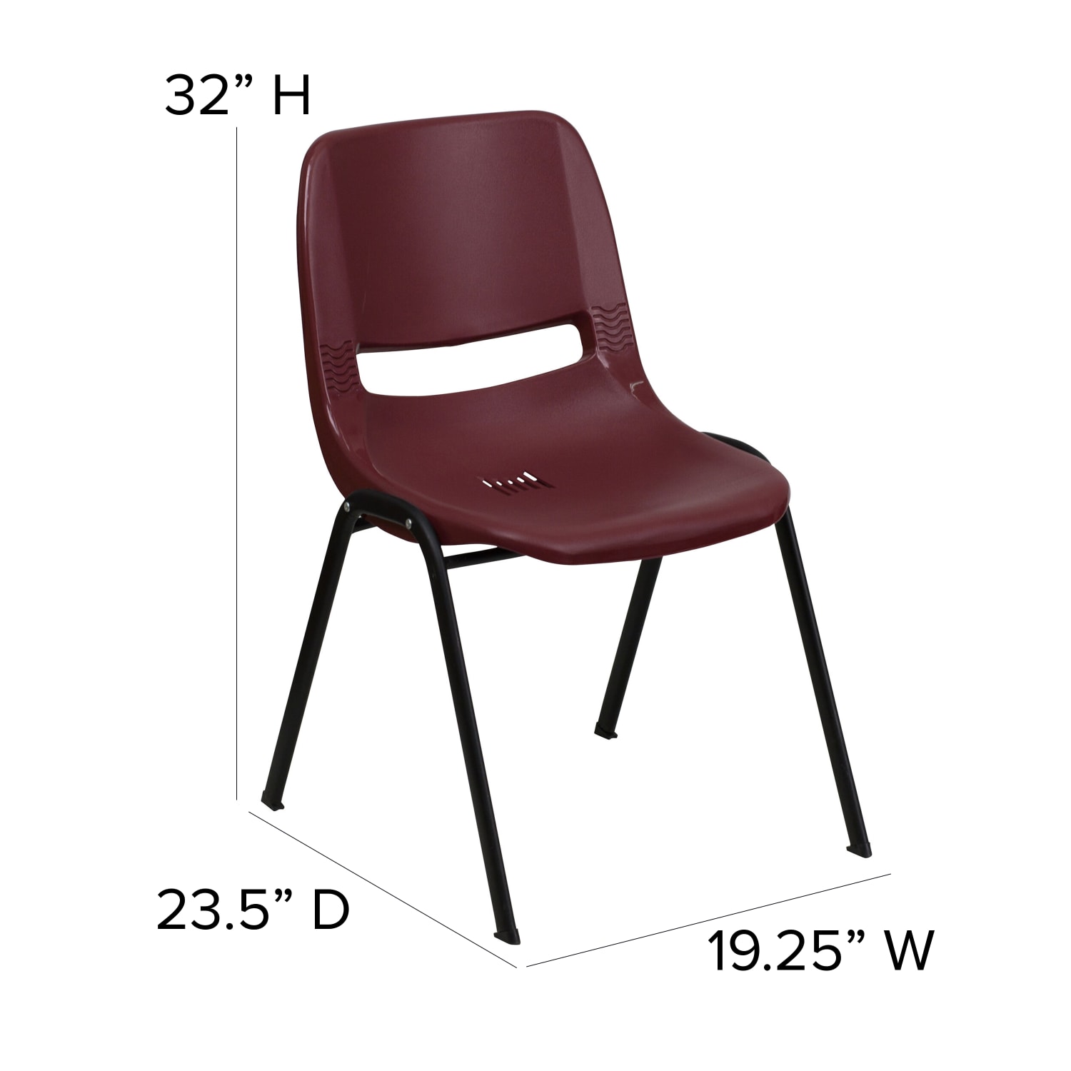 Flash Furniture HERCULES Series Ergonomic Shell Stack Chair BurgundyBlack PopularChairscom